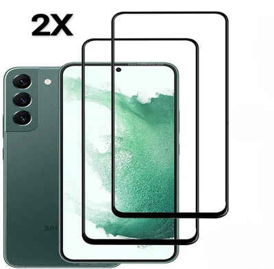 OLi Schutzfolie 2X 9D mit Ränder Displayschutzglas Kompatibel mit Samsung Galaxy S24, (Spar-Set, 2-St), Stoßfeste Panzer Schutz Glass Kratzfest
