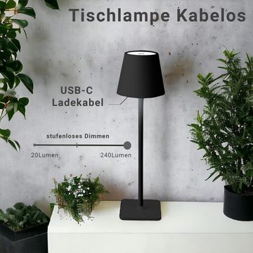 Lumineo LED-Leuchte LED Akku Tischlampe lumineo Touch warmweiss / kaltweiss dimmbar