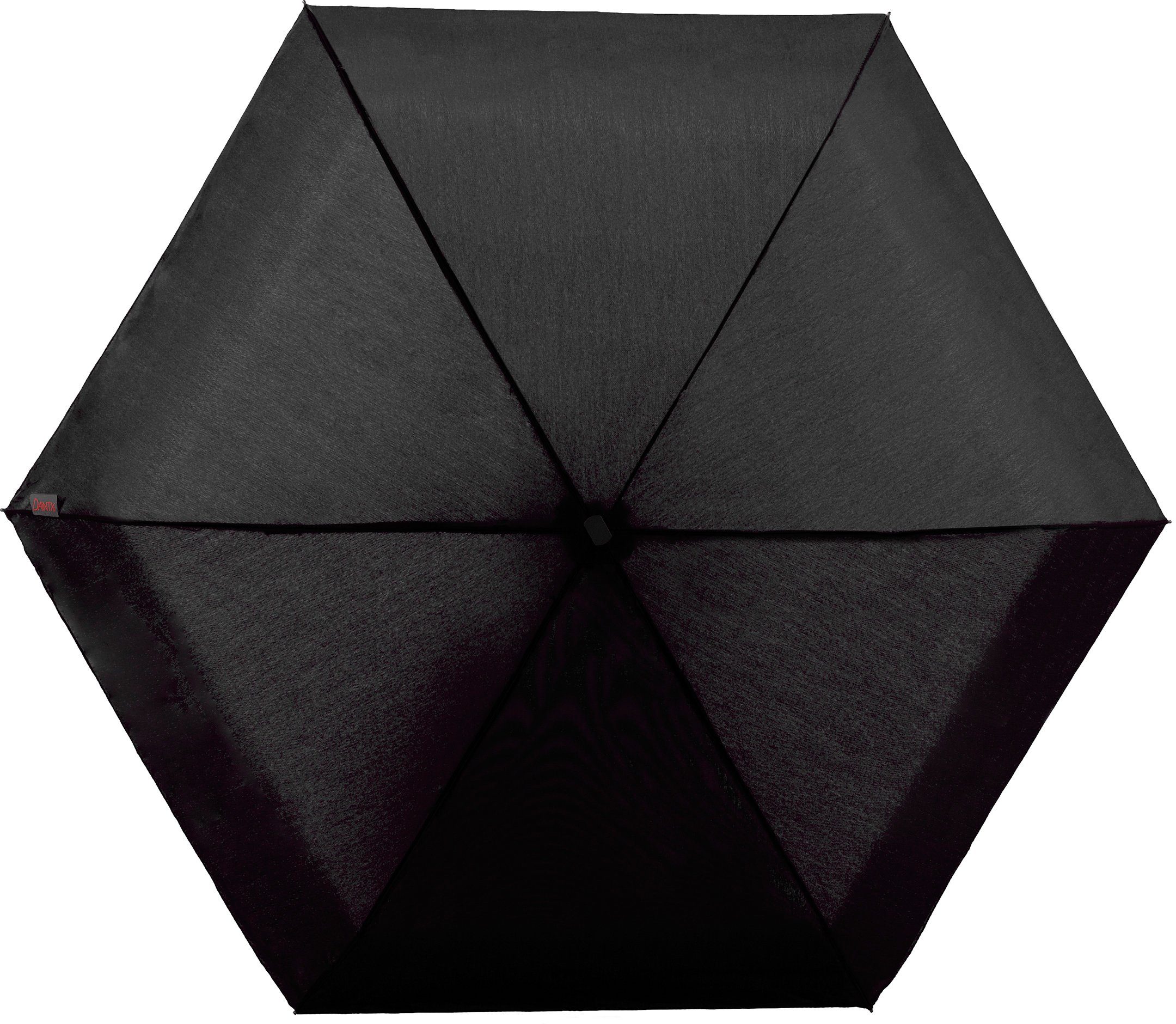EuroSCHIRM® Taschenregenschirm Dainty, schwarz, extra flach und kurz,  Länge: ca. 49 (geöffnet), ca. 15,5 cm (geschlossen)