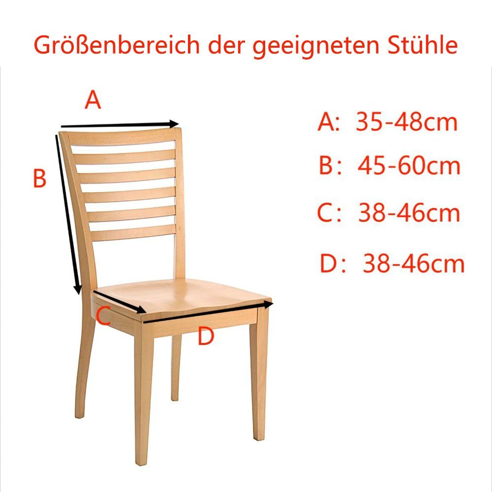 Stück Beige Esszimmer Stuhlhusse Stretch 2 Stuhlhussen wasserdichte Juoungle Stuhlüberzug,