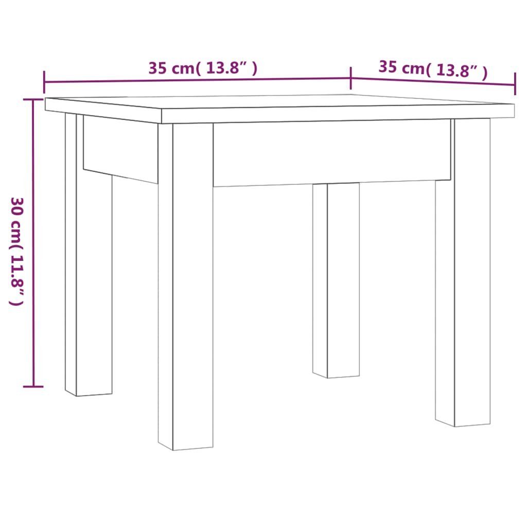 Couchtisch (1-St) Grau vidaXL cm Kiefer 35x35x30 Massivholz Grau | Couchtisch Grau