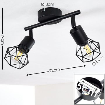 hofstein Deckenleuchte »Borio« Deckenlampe aus Metall in Schwarz, ohne Leuchtmittel, E14, verstellbarer Spot in Gitter-Optik m. Lichteffekt an der Decke