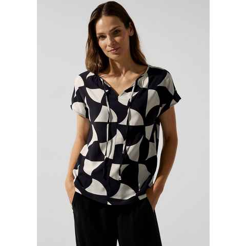 STREET ONE Shirttop mit angeschnittenem Kurzarm