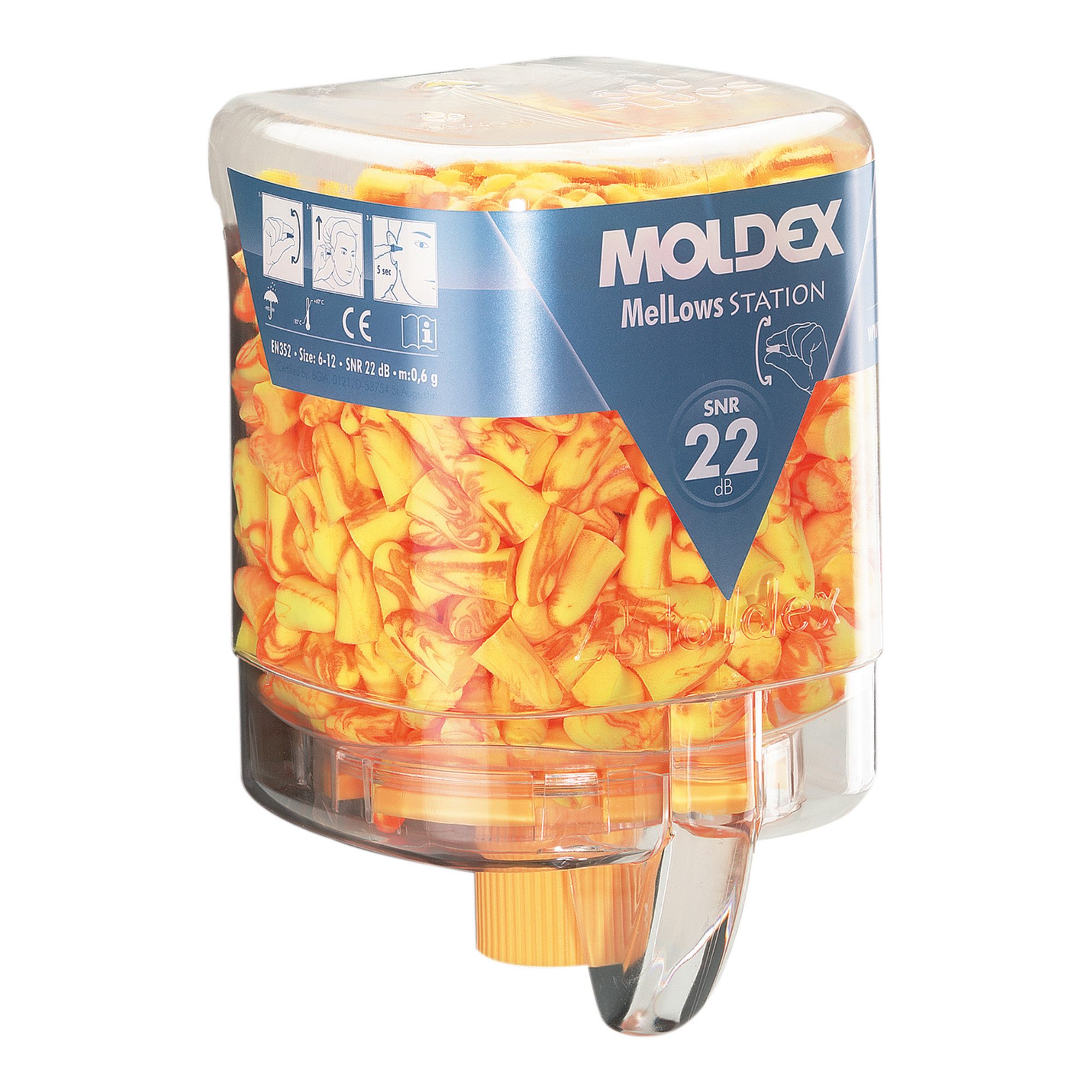 Gehörschutzstöpsel Moldex Einwegstöpsel MelLows in MoldexStation, klein SNR 22 dB 250 Stk