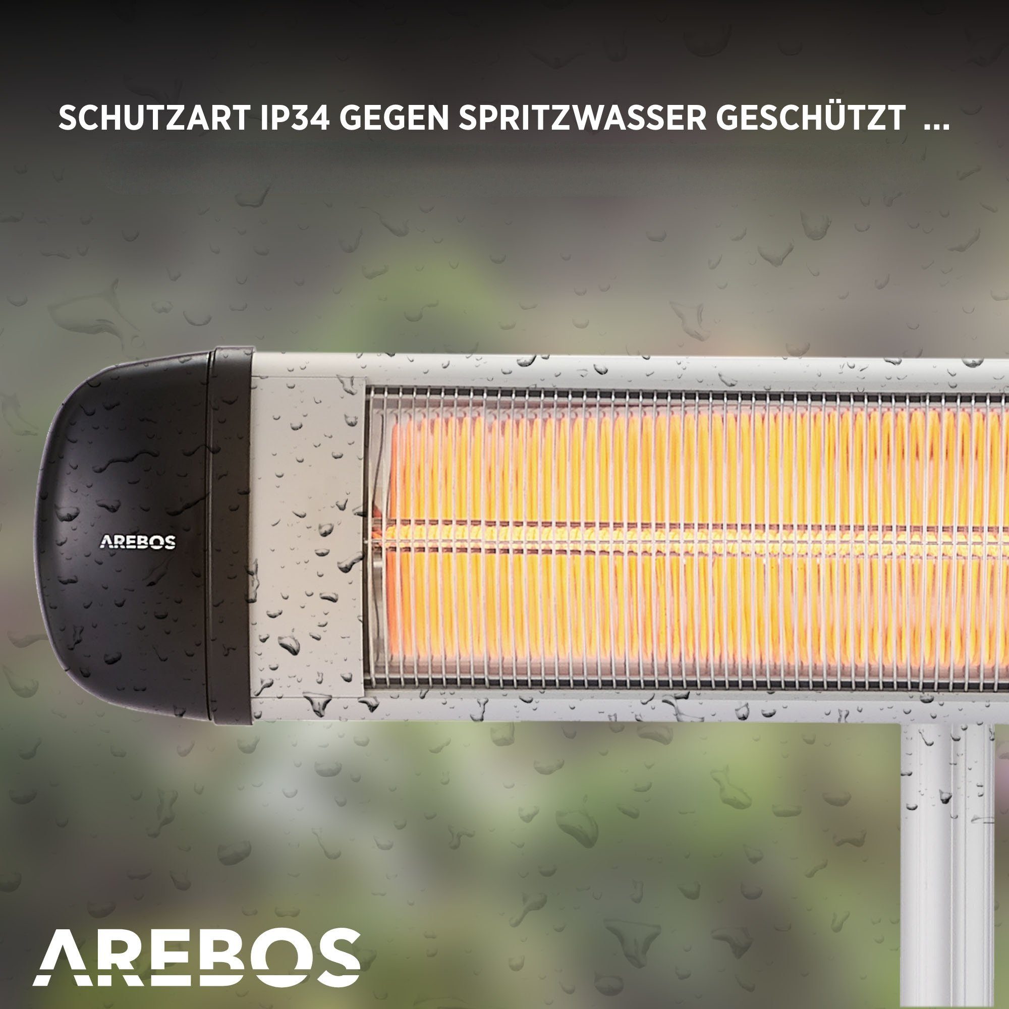 Arebos Heizstrahler Infrarot Heizstrahler 2500 W, mit Kreuzstativ