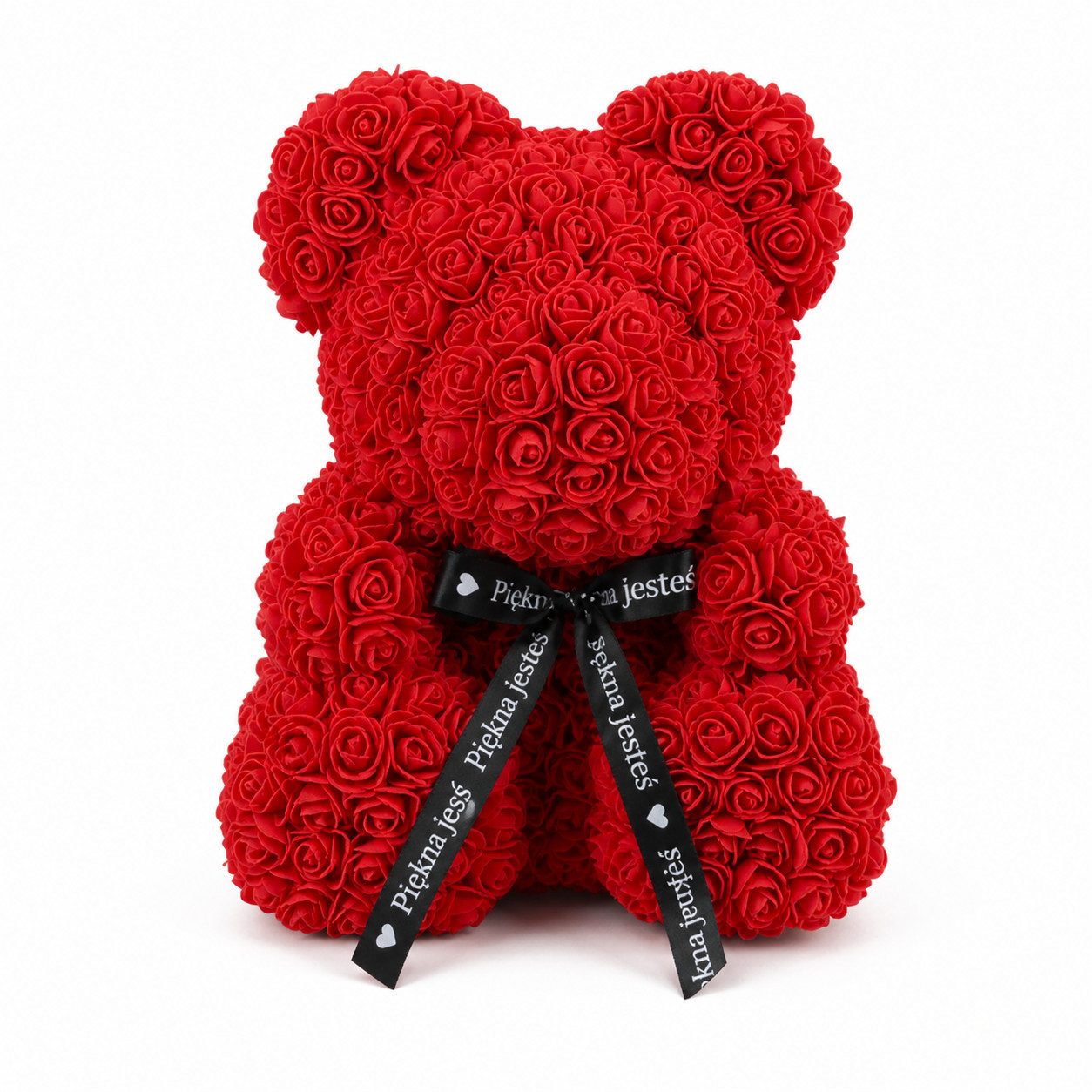 AMORE MIO Dekoobjekt Rosenbär 25 cm Geschenkbox Valentinstag Dekofigur Teddy (Geschenkset Rosenbär Dekoration mit Geschenkbox und Band Teddy, Rosenbär 25 cm in Geschenkbox mit Band dekoratives Set Teddy), Rosenoptik dekorativ Geschenkfertig langlebige Dekofigur Teddy