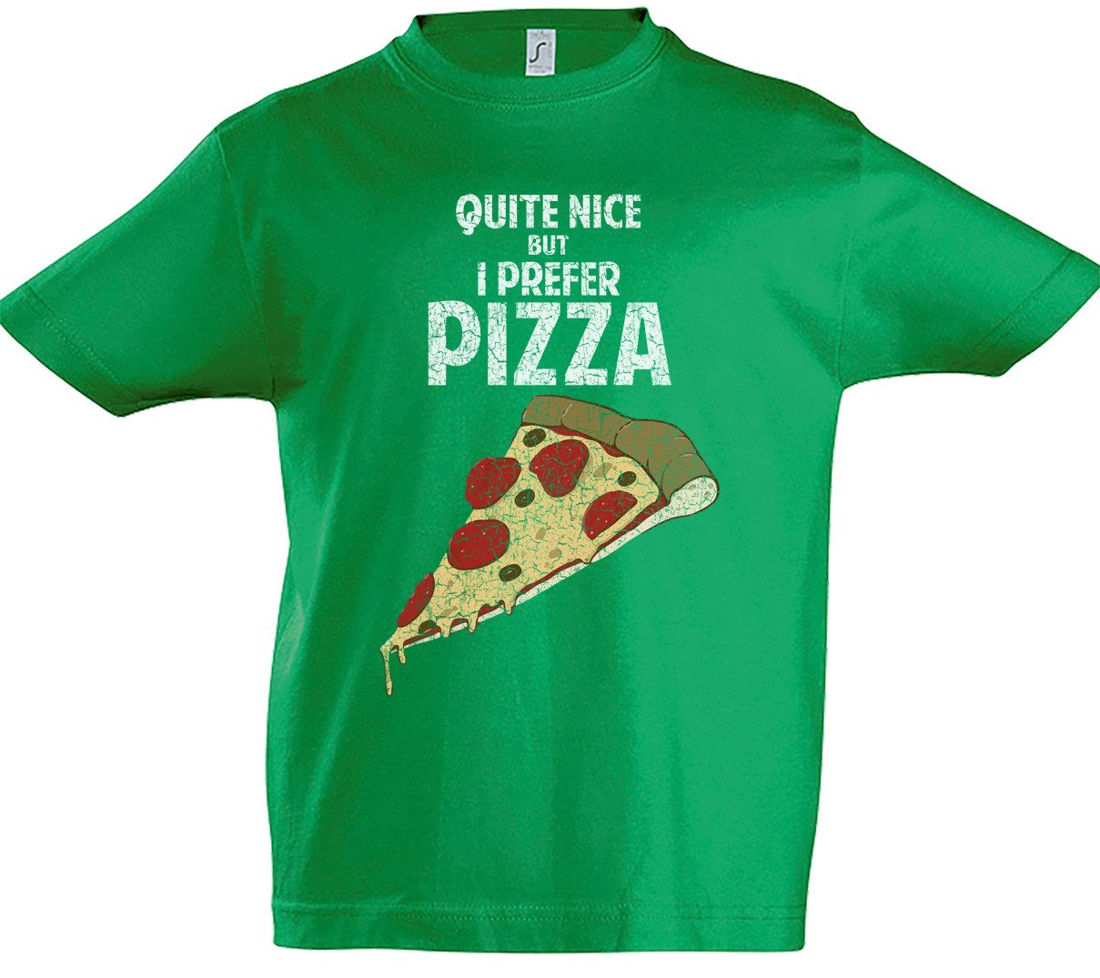 Print-Shirt I Prefer Pizza Kinder T-Shirt Maker Bäcker Hawaii Pizzeria Kult Love