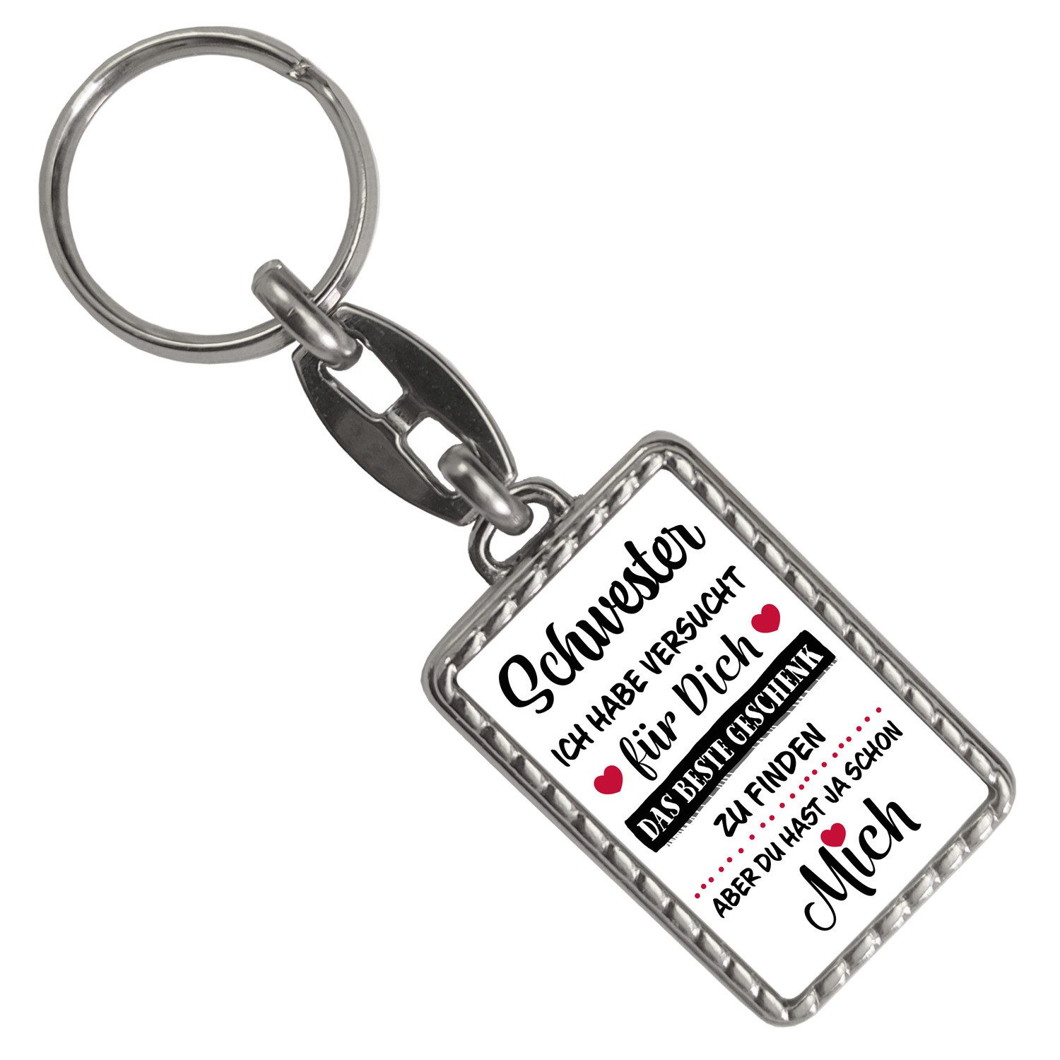 speecheese Schlüsselanhänger Schwester das beste Geschenk für dich bin ich günstig online kaufen