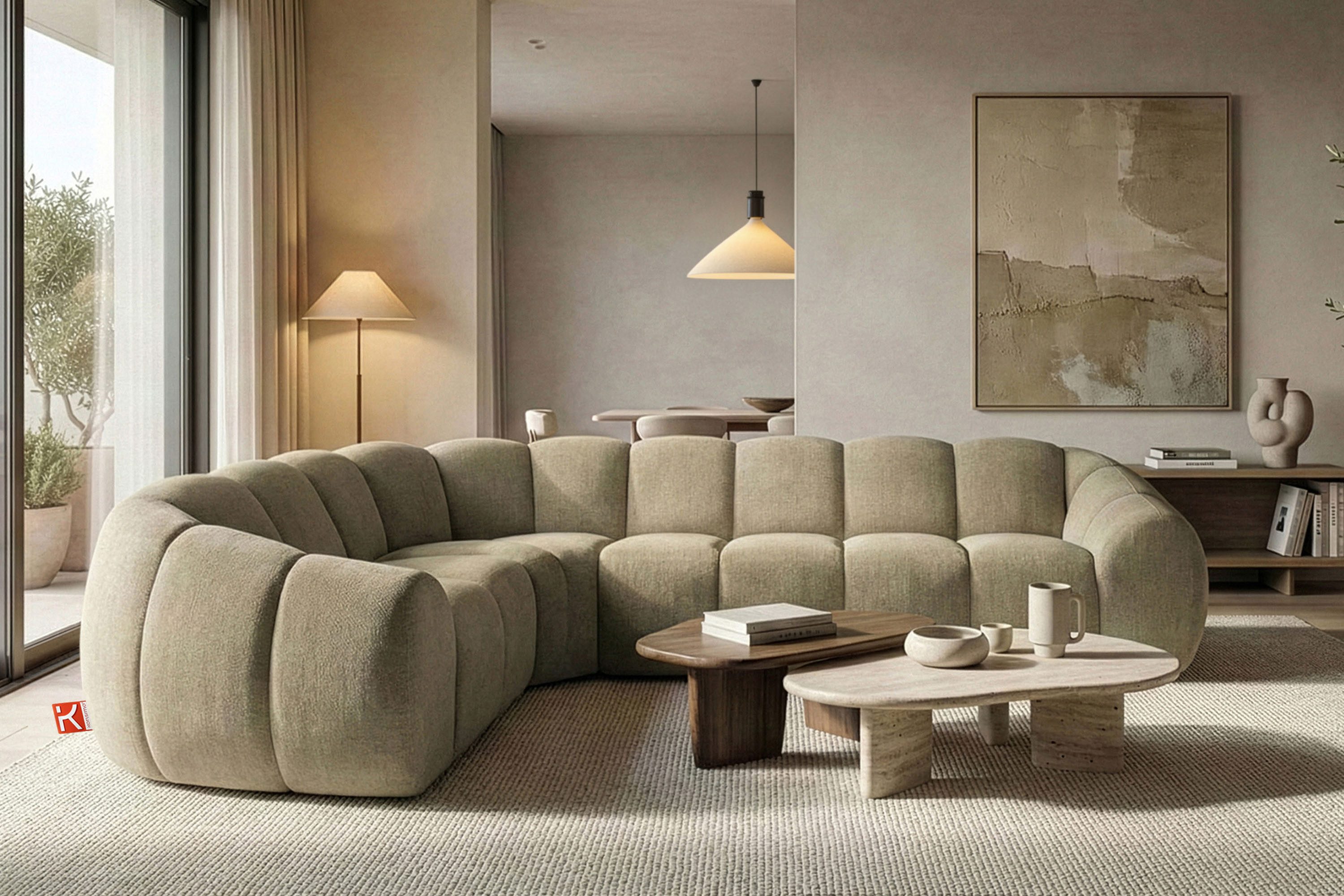 KONSIMO® Ecksofa FLAVA Premiumqualität aus EU, modulare Kollektion, Retro-Modern, links Ecksofa, handgefertigt, hochwertige Wellenfedern, höchster Komfort