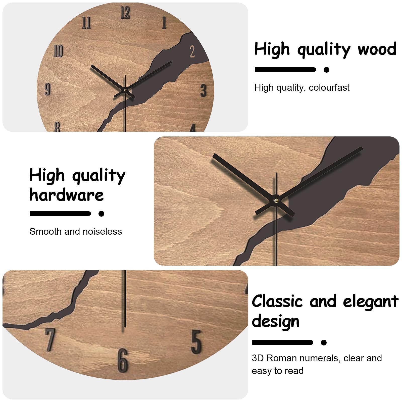 RWEUOQ Wanduhr Dekorative Wanduhr Holzwanduhr im günstig online kaufen