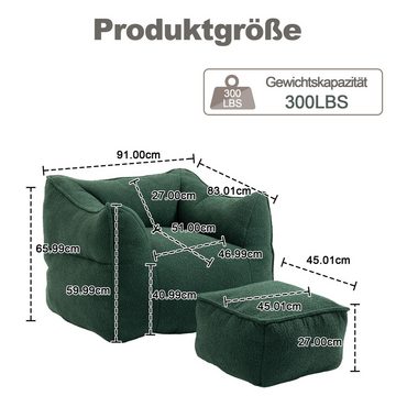 HAUSS SPLOE Sitzsack Einzelsofa, Sofa mit weichem Stuhl, Sofa mit Sitzsack Lazy Sofa (langlebiger Komfort-Schaukelstuhl, Couchsessel für Erwachsene und Kinder, für drinnen und draußen)