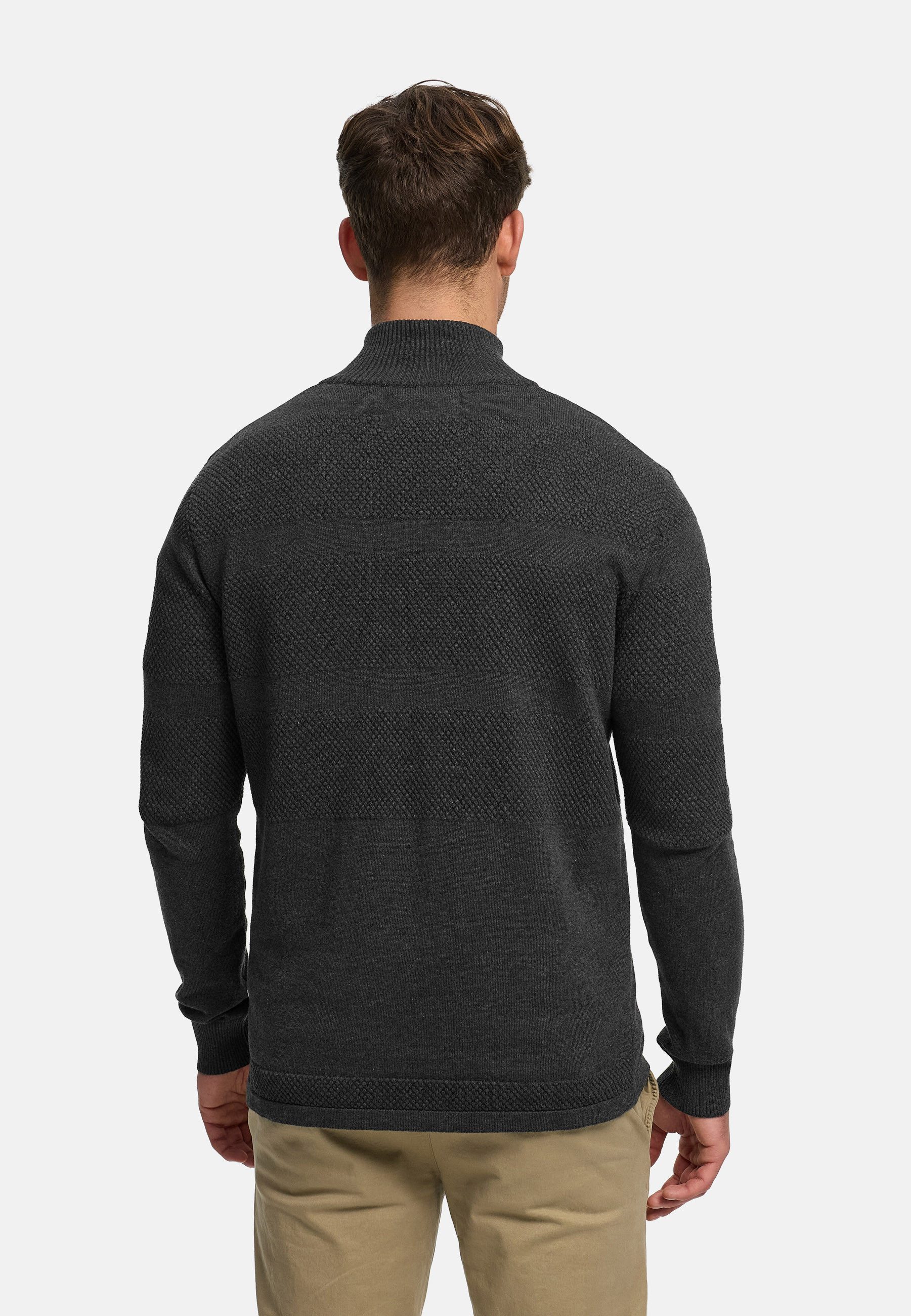 Kronstadt Strickpullover Herren KSHannes Half-Zip Pullover Herrenpullover aus hochwertigem Jaquard-Feinstrick