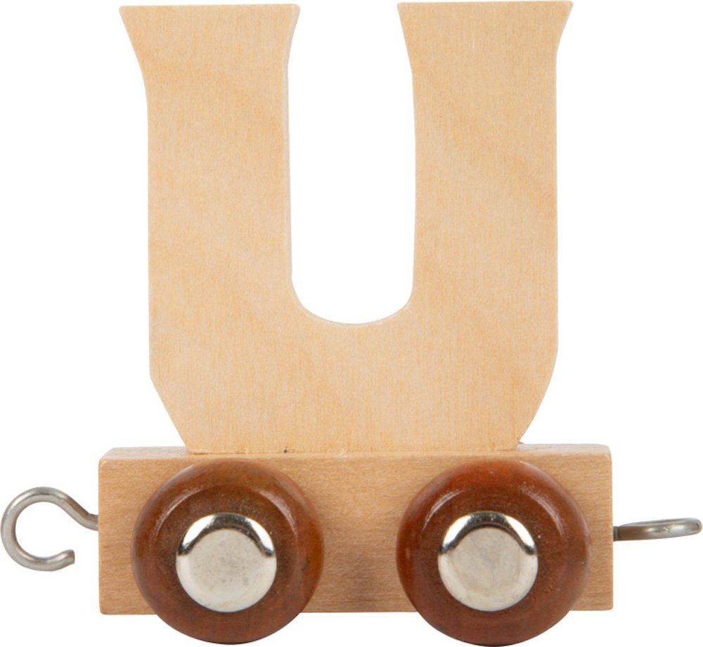Small Foot Spielzeug-Zug Buchstabenzug Namenszug U natur Dekozug, Holz, (Set, 1-tlg., 1), Einzigartiges Design, Made in Germany