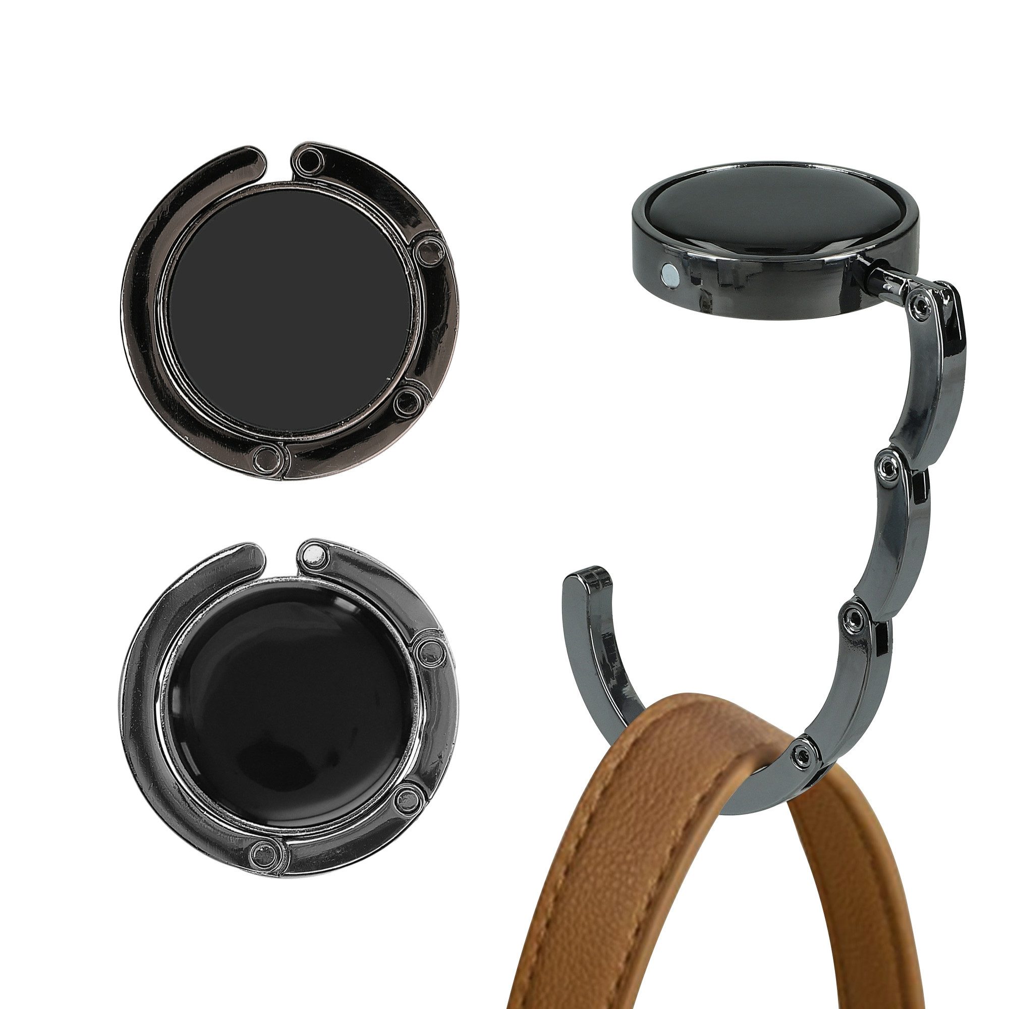 kwmobile Taschen-Halterung kwmobile Tisch Handtaschenhalter Haken, (2-tlg., 2x Faltbare Antirutsch Taschenhaken Halterung für Handtaschen)