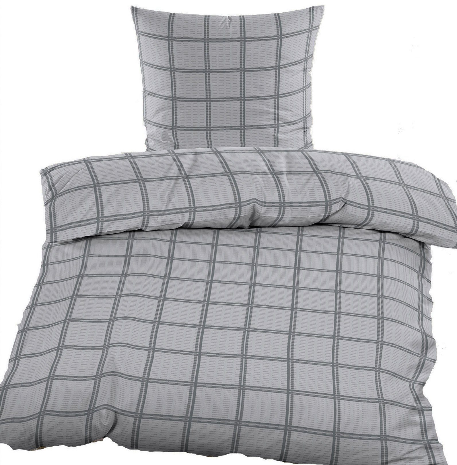 KH-Haushaltshandel Bettwäsche Seersucker Bettwäsche 135x200 +80x80cm, günstig online kaufen