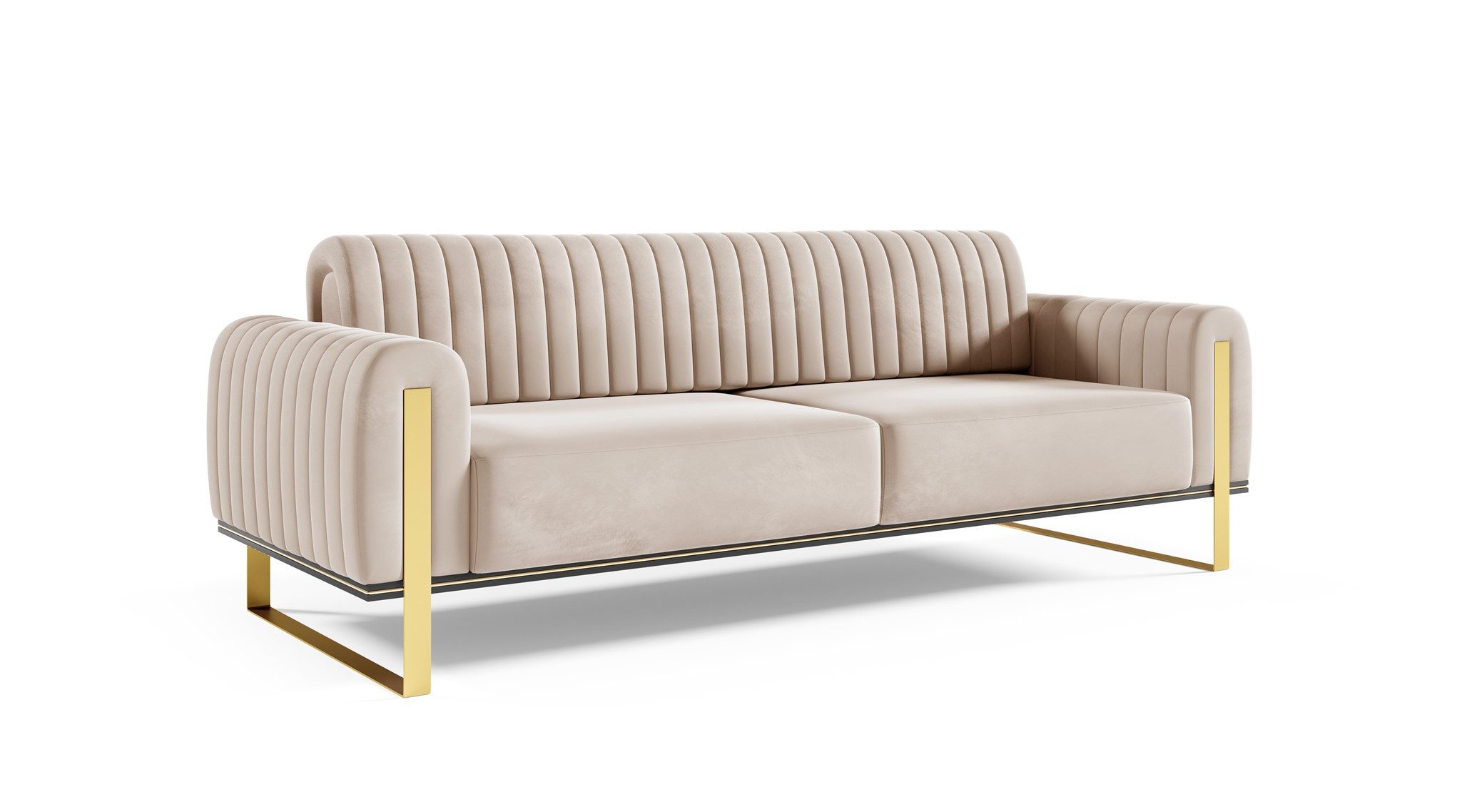 Fun Möbel 3-Sitzer Sofa Designersofa FUN MADINA in Stoff Elisa Velvet, auch günstig online kaufen