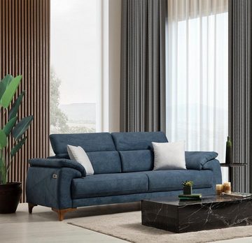 JVmoebel 3-Sitzer Blau Sofa Wohnzimmer Modern Möbel Polstersofa Design, 1 Teile, Made in Europa