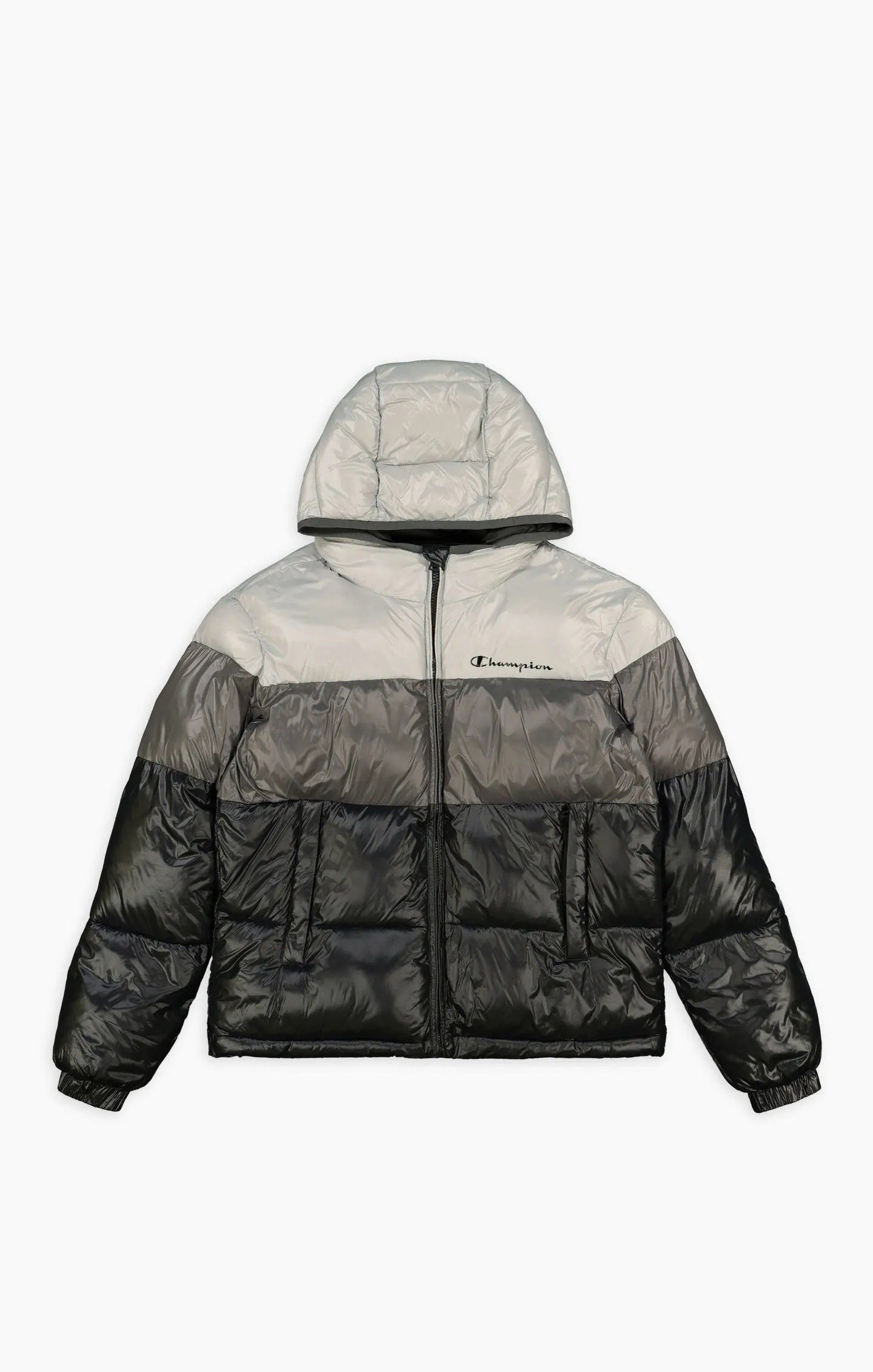 Champion Funktionsjacke Steppjacke - wattierte Kapuzenjacke mit Farbverlaufsbahnen - schwarz