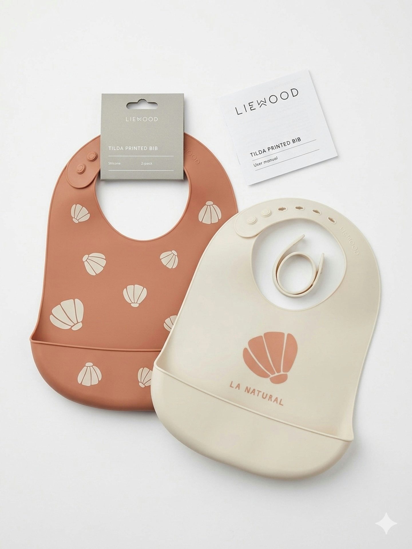Liewood Silikon Silikon Lätzchen 2er pack - Tilda, Farbe: Shell / Pale tuscany