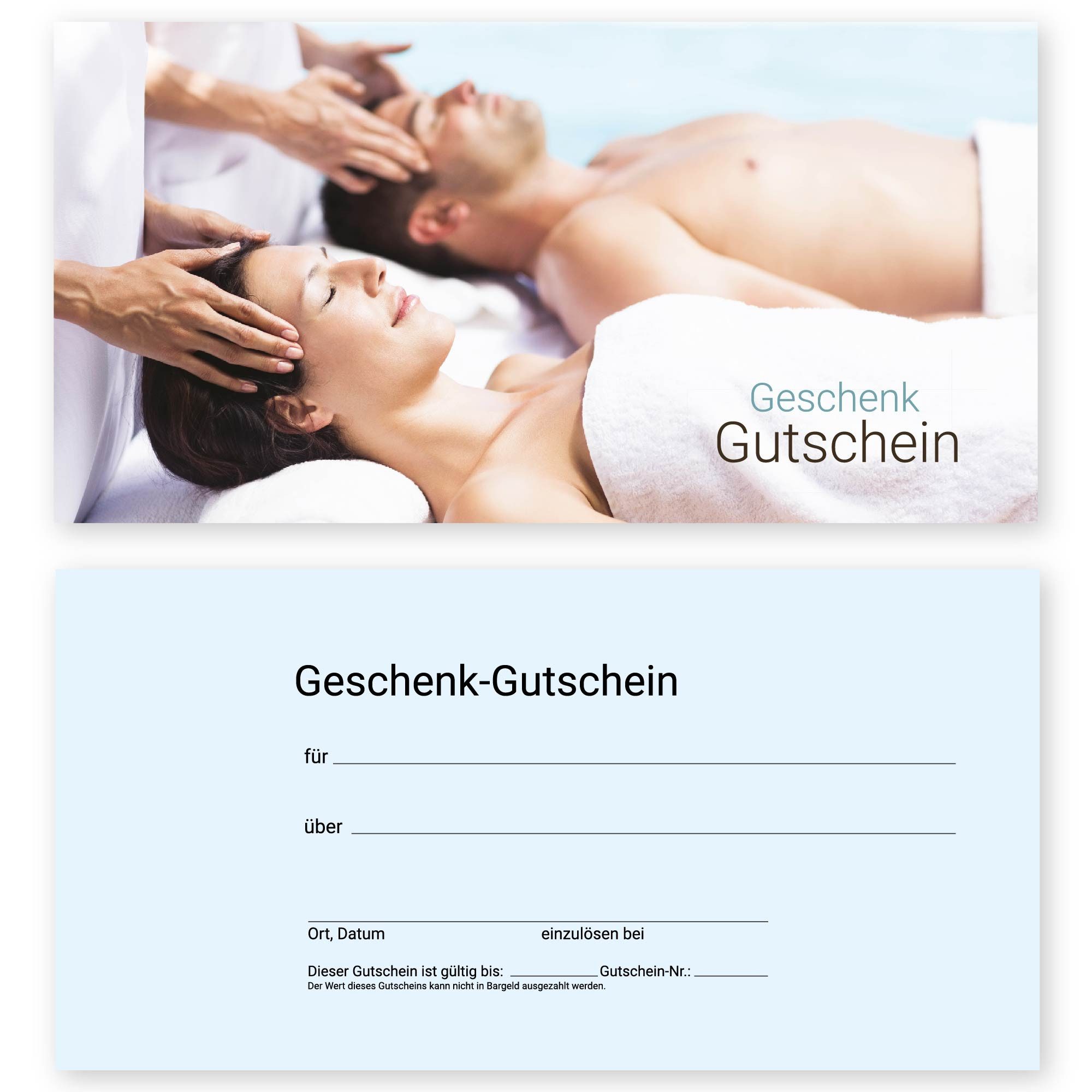 cosmeticPlus Geschenkkarte 50 Gutscheinkarten für Massage, Spa & Wellness zum Verkaufen