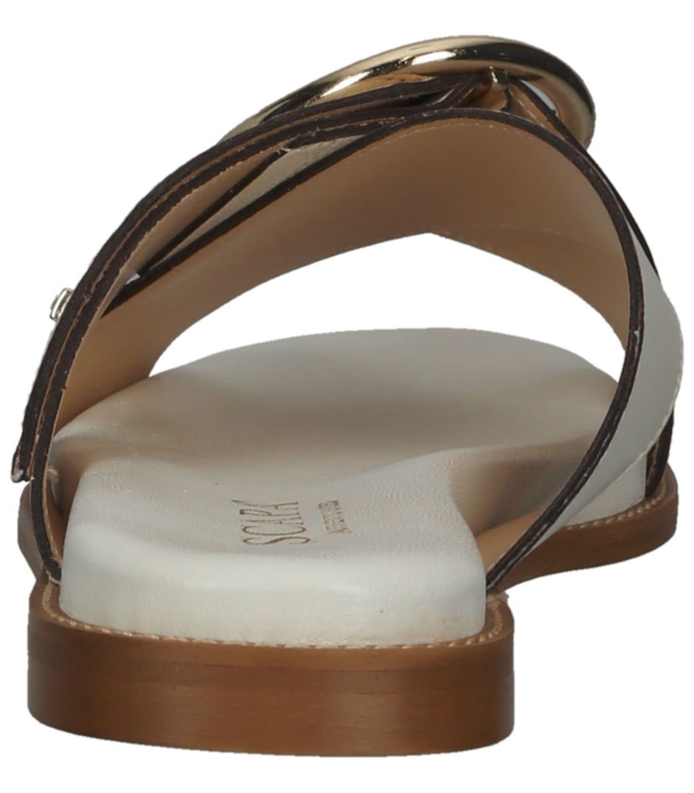 Beige Pantolette Pantoletten Leder Scapa