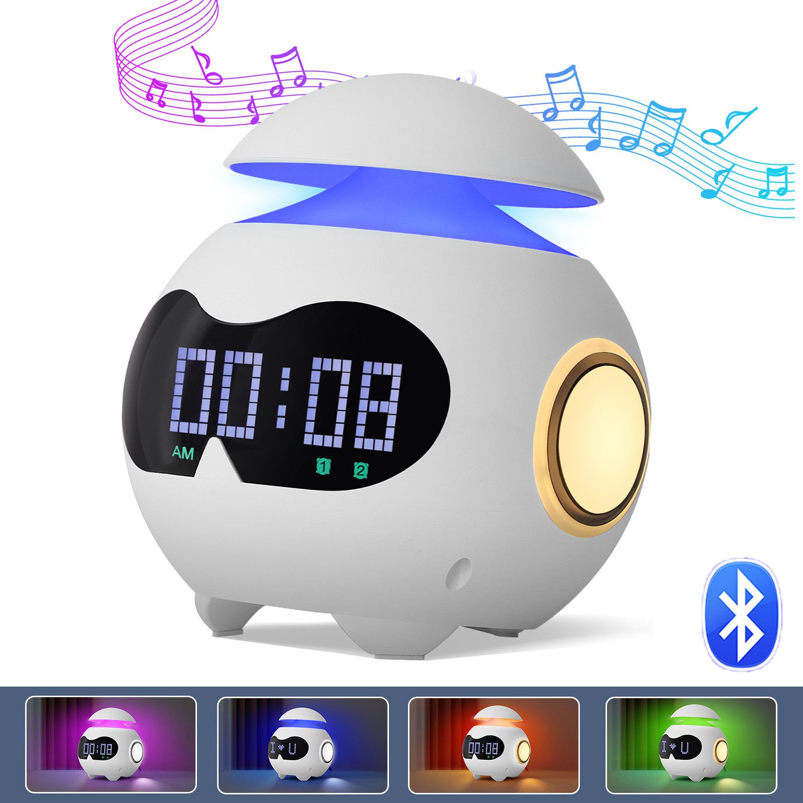 MUPOO Wecker Tischleuchte Bluetooth Musik-Sync Emotion günstig online kaufen