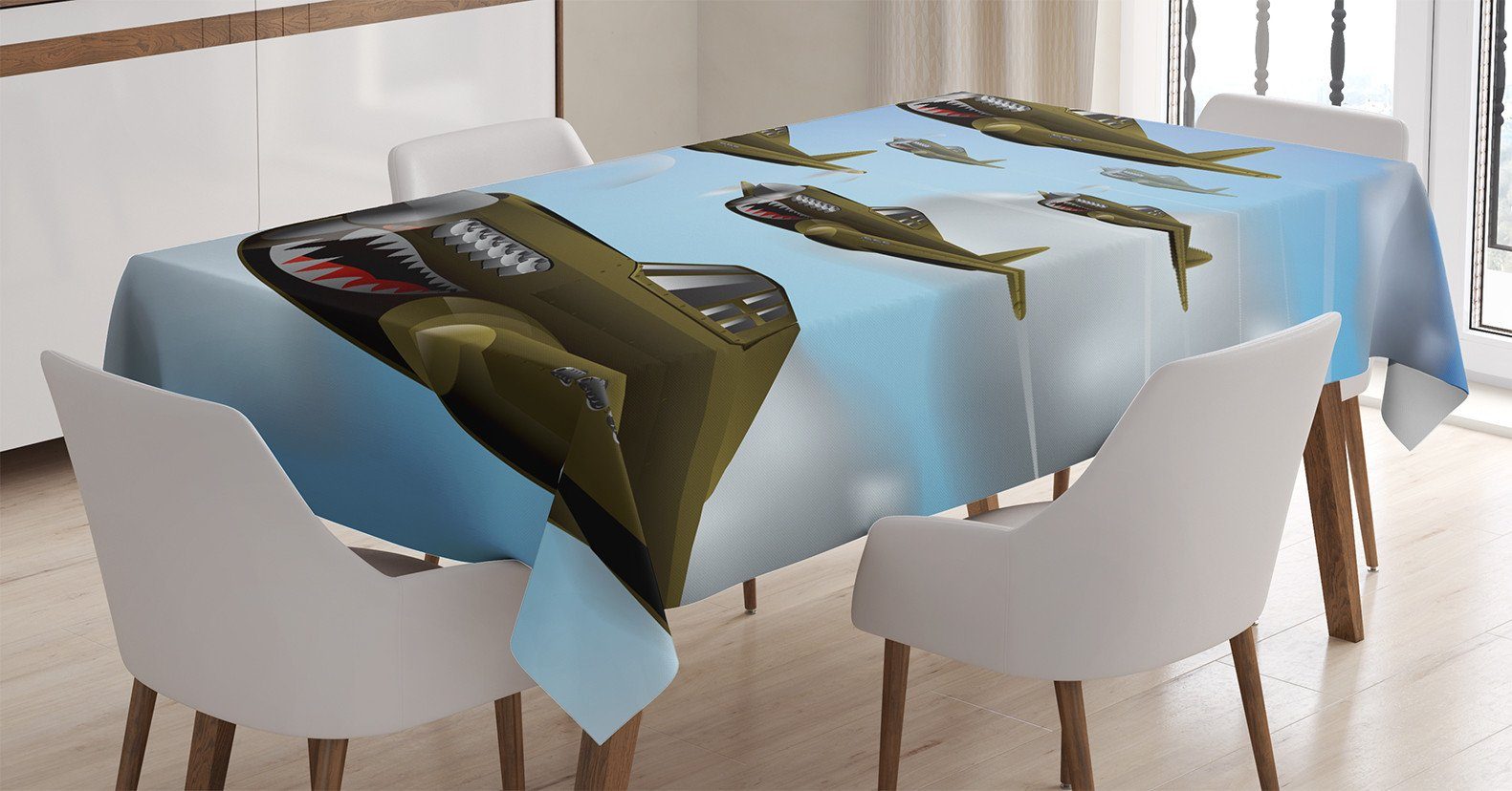 Abakuhaus Tischdecke Farbfest Waschbar Für den Außen Bereich geeignet Klare Farben, Flugzeug Flugzeuge bis in Air