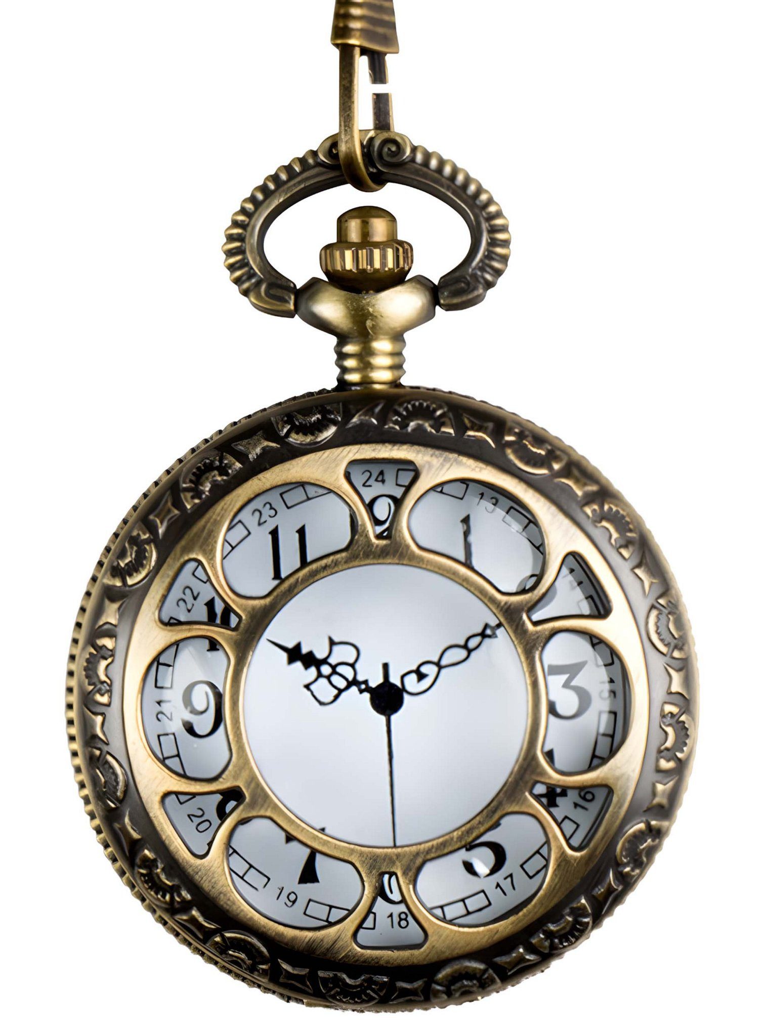 Boland Taschenuhr Taschenuhr Steampunk, Klassische Uhr an Kette für klassiche Charaktere