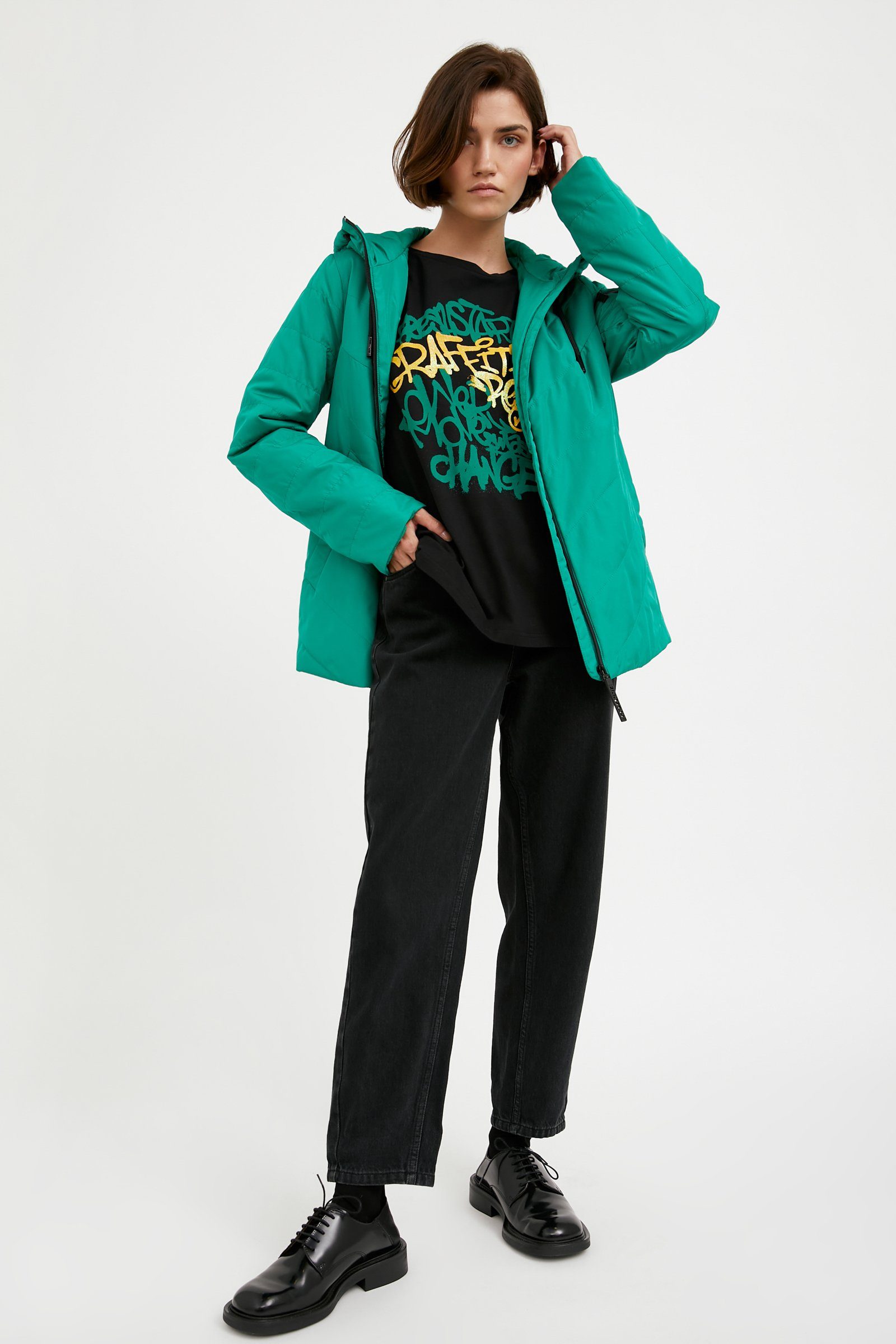 Finn Flare Outdoorjacke Winddicht mit diagonalem Steppmuster