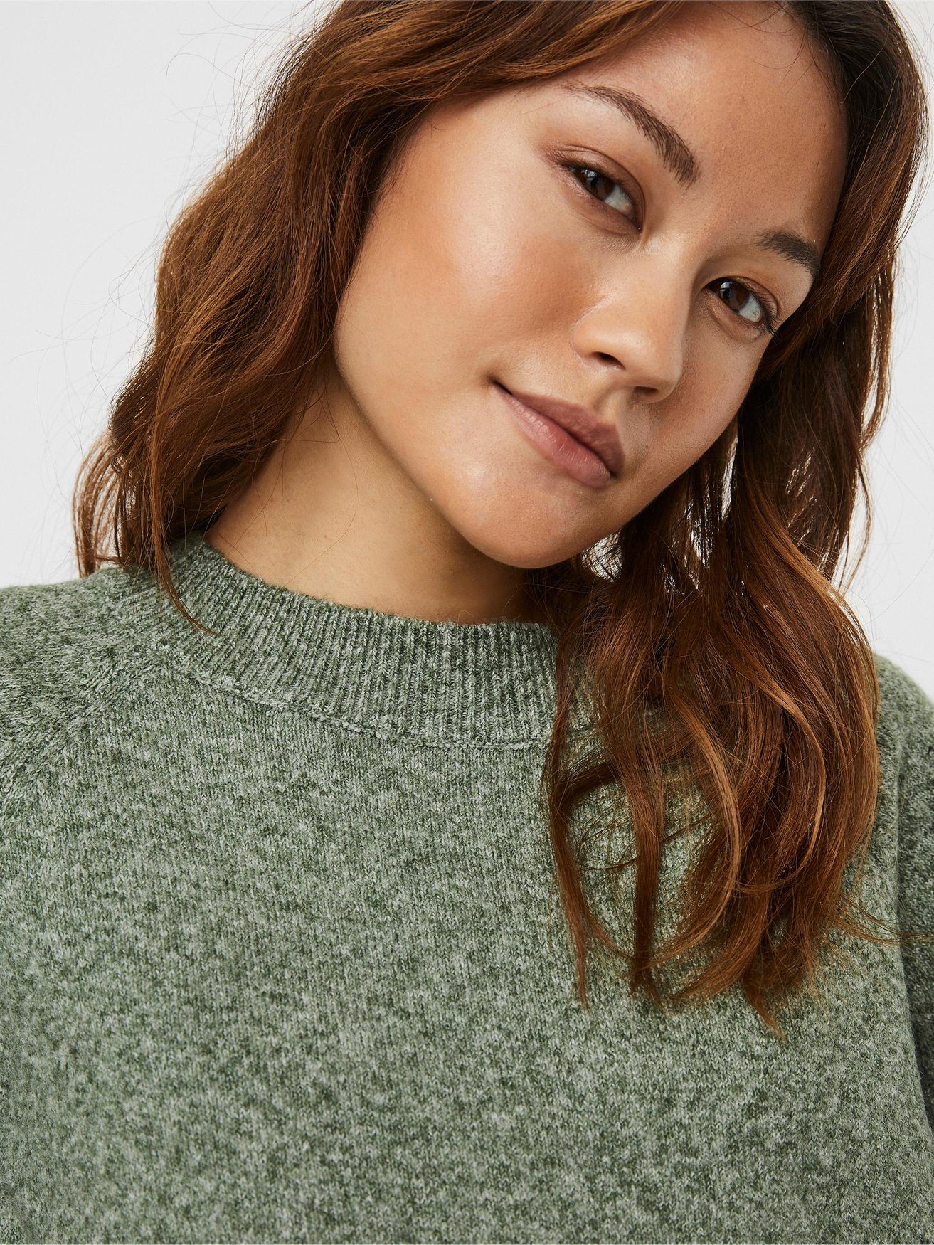 Vero Moda Strickpullover Strick Meliert Basic Langarm VMDOFFY VMDOFFY LS O- günstig online kaufen