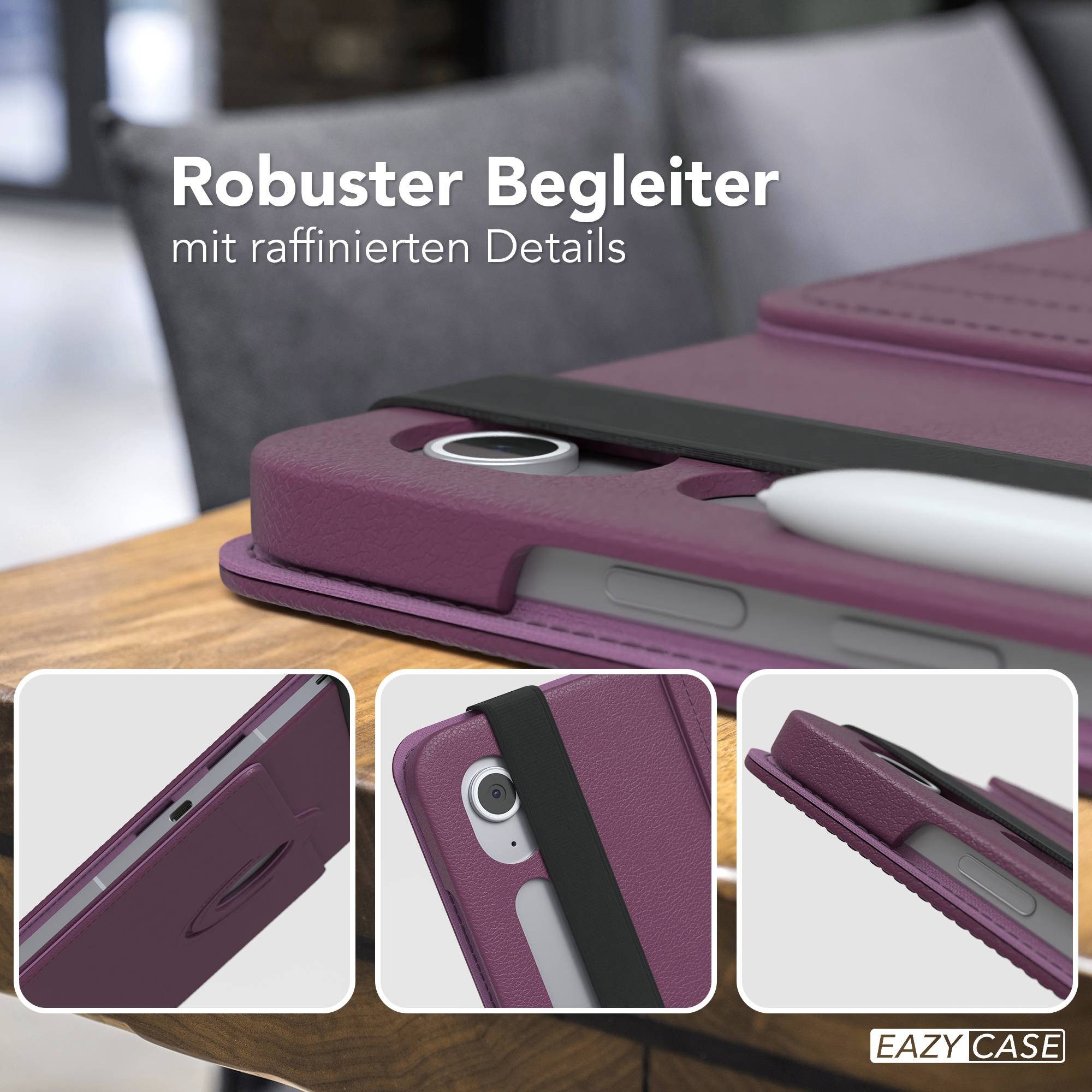 EAZY CASE Tablet-Hülle Rotation Case für Galaxy Tab S10 FE Plus 13,1 Zoll, Tablet-Hülle Bookstyle Case Fullcover Schutz Tasche Stehfunktion Lila – Bild 4 von 5