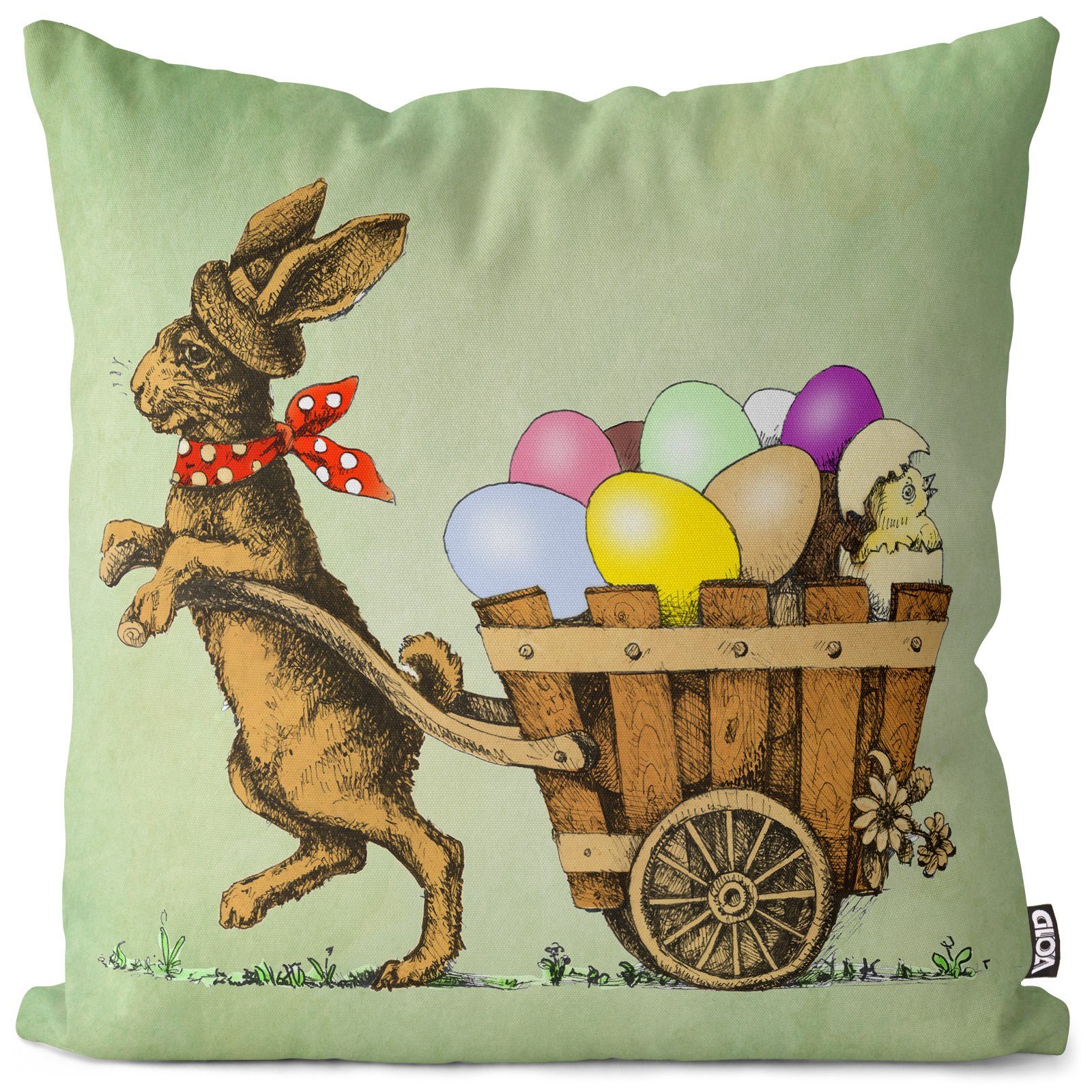VOID Kissenbezug, (1 Stück), Osterhase bunte Eier 40x40 Sofakissen Polyester Kissen Geschenke Oste