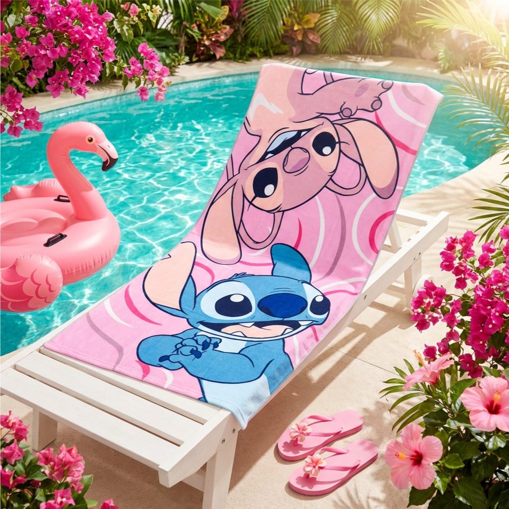Disney Strandtuch Disney Lilo und Stitch Angel Mikrofaser Strandtuch Badetuch 70x140 cm