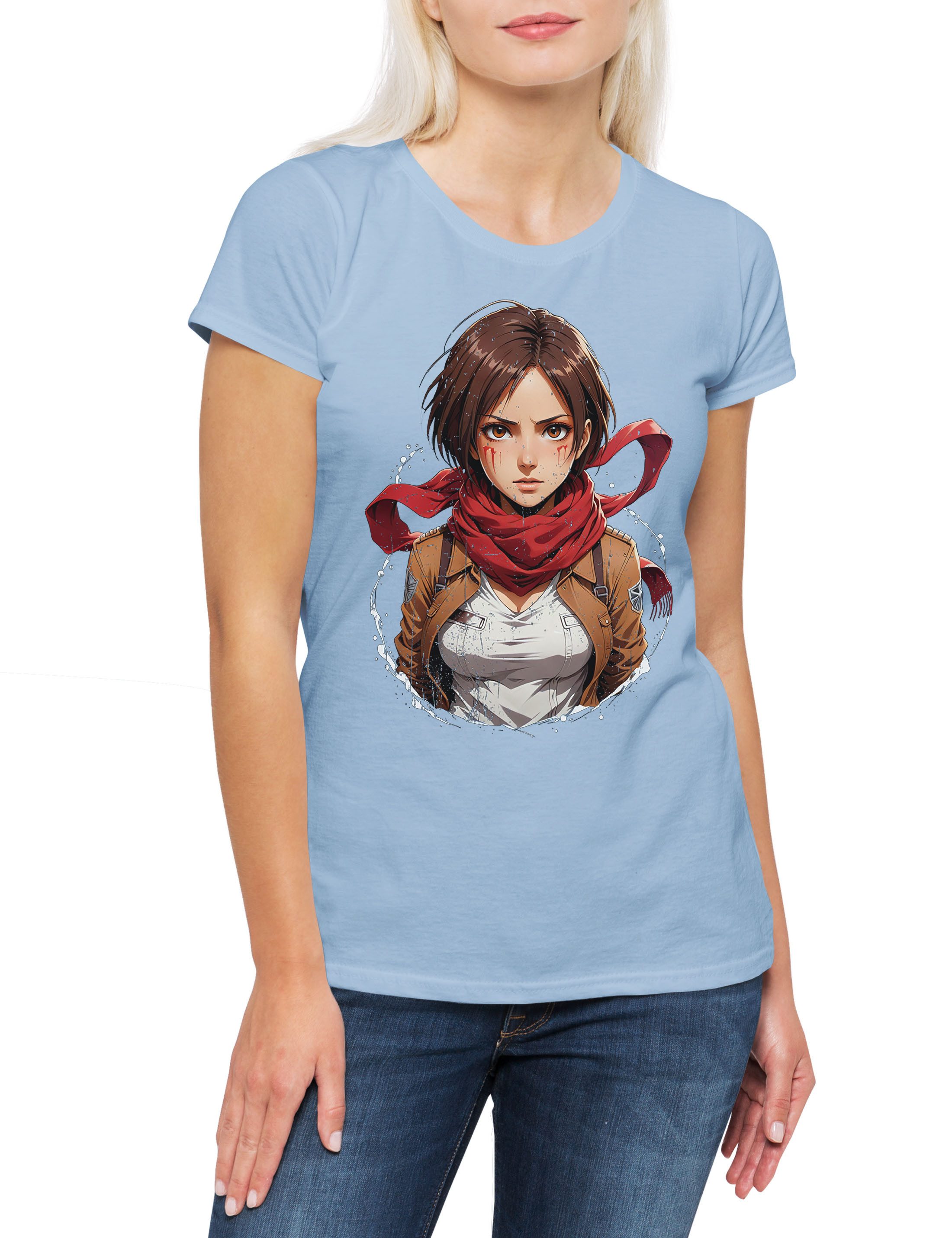 Print-Shirt Mikasa I Damen T-Shirt Eren On Anime Yeager Titan Jaeger Attack