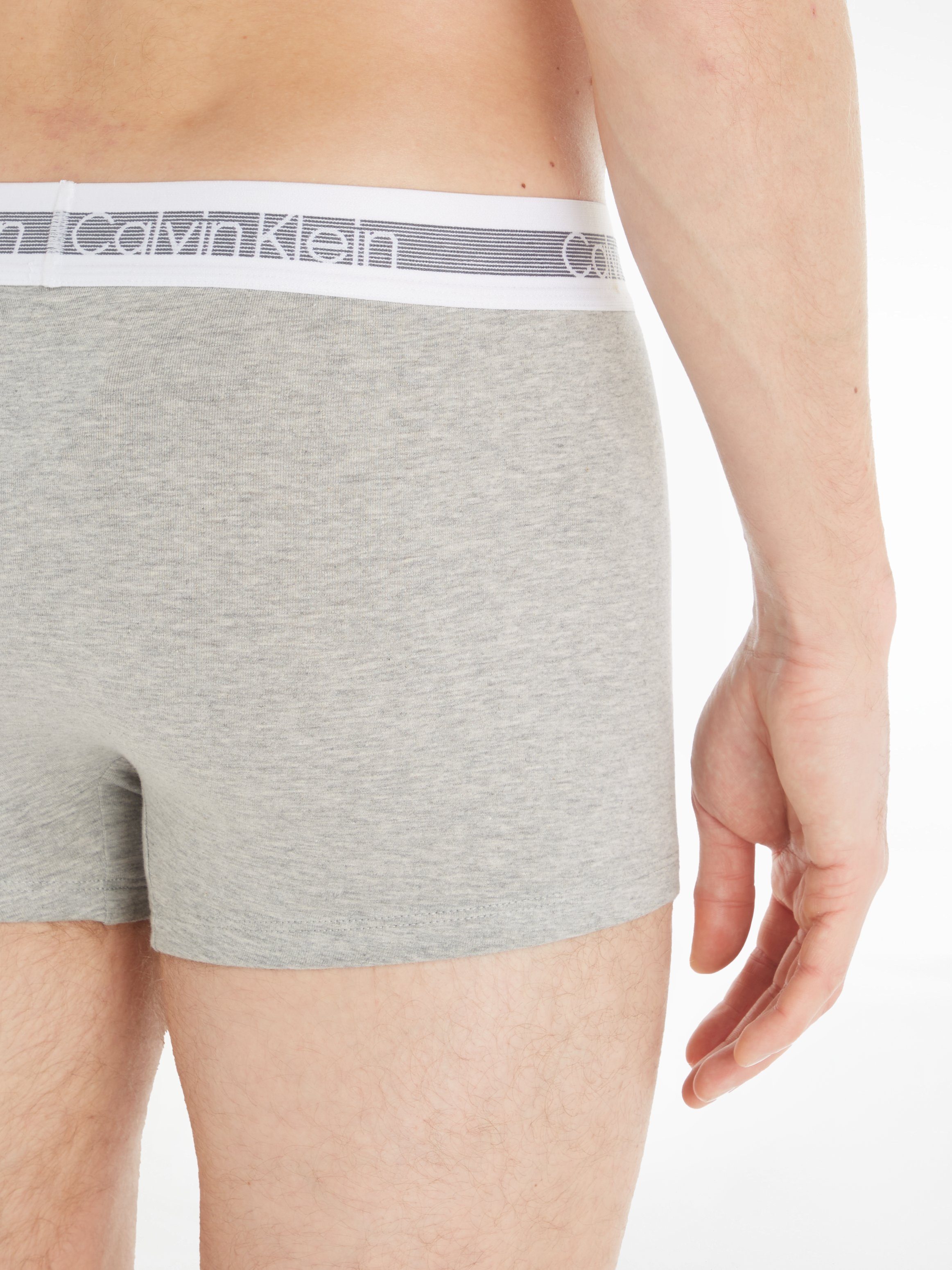 Calvin Klein Underwear gestreifter (3-St) HEATHER/BLACK/WHITE Taillenbund fein Boxer GREY Cooling