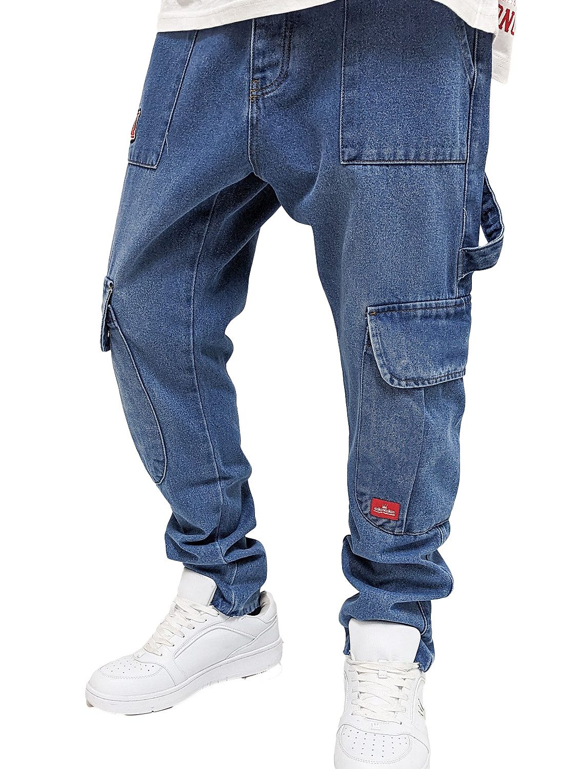 DADA Supreme Regular-fit-Jeans Baggy Denim Pants mit Logo Stitching Worker Slim Worker Slim Cargo