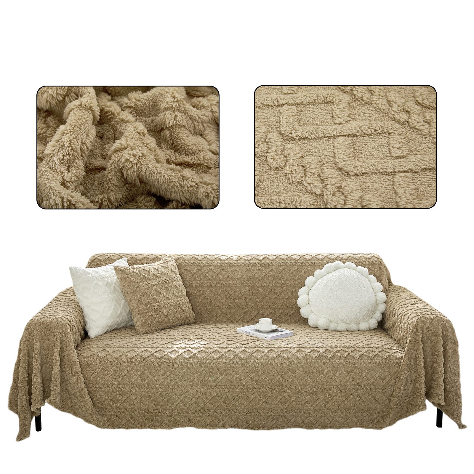 Rosnek Sofaschoner Plüsch Sofa Überzug Sofabezug Sofadecke Schonbezug 1 2 3 günstig online kaufen