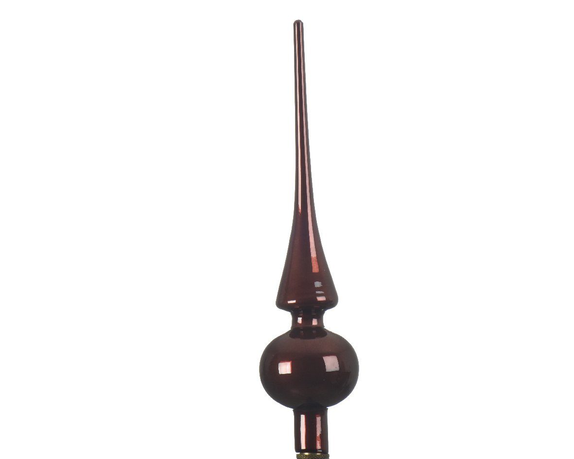 Kaemingk Christbaumspitze, Christbaumspitze Glas 26cm - Rotholz glänzend