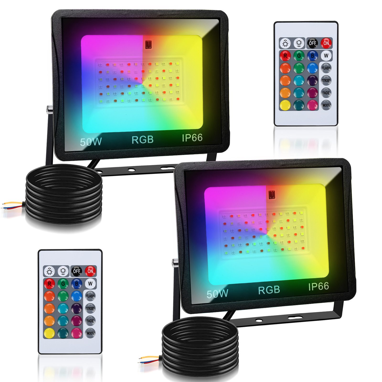 Clanmacy LED Flutlichtstrahler RGB LED Fluter günstig online kaufen