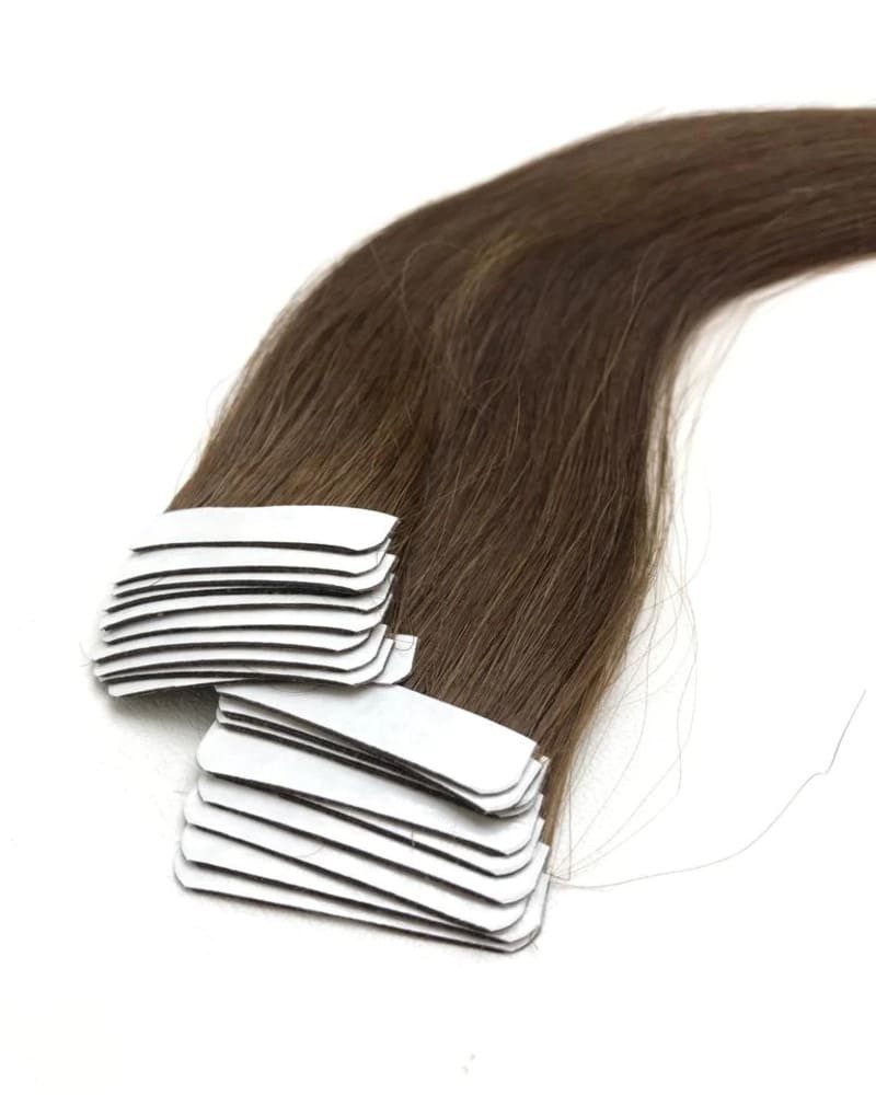 Haarwelten Deluxe Hair Extensions Echthaar-Extension Tape in Hair Echthaartapes, dunkelblond, Remy Haar für Haarextensions, 100% Echthaartresse für Extensions als Tape
