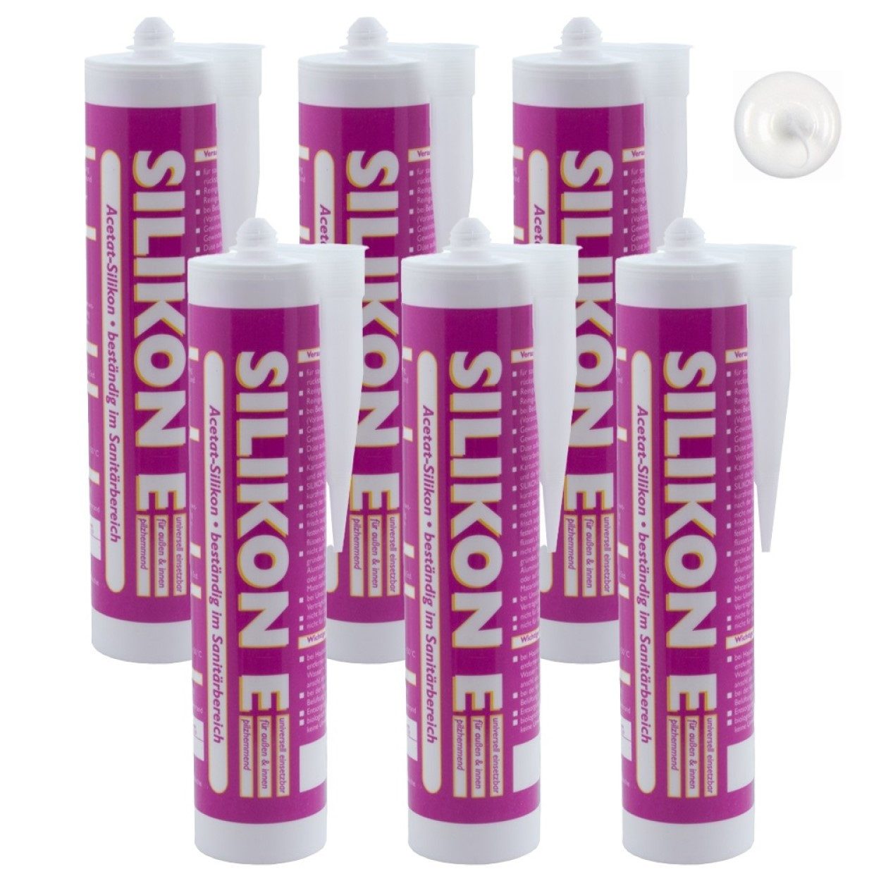 ARLI Silikon 6x 310ml weiss Universal, gebrauchsfertig, (6-tlg), Sanitär Ba günstig online kaufen