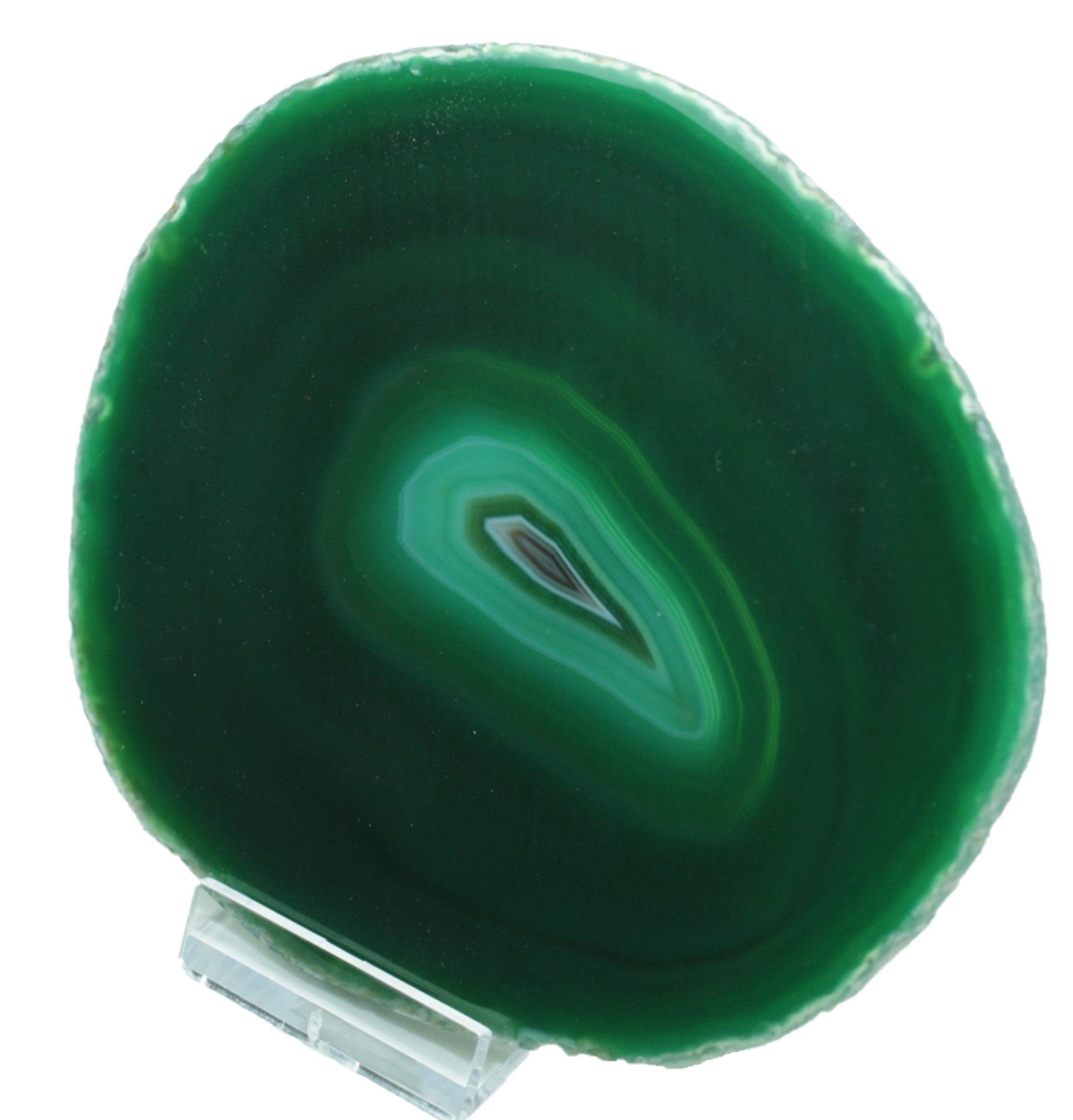 Steinfixx® Mineralstein Achatscheibe 7-8 cm mit Acrylständer I beidseitig poliert, (lila, rot, grün, blau, schwarz oder braun, 1-St., AAA-Qualität aus Brasilien), Blickfang – dekoratives Naturmineral