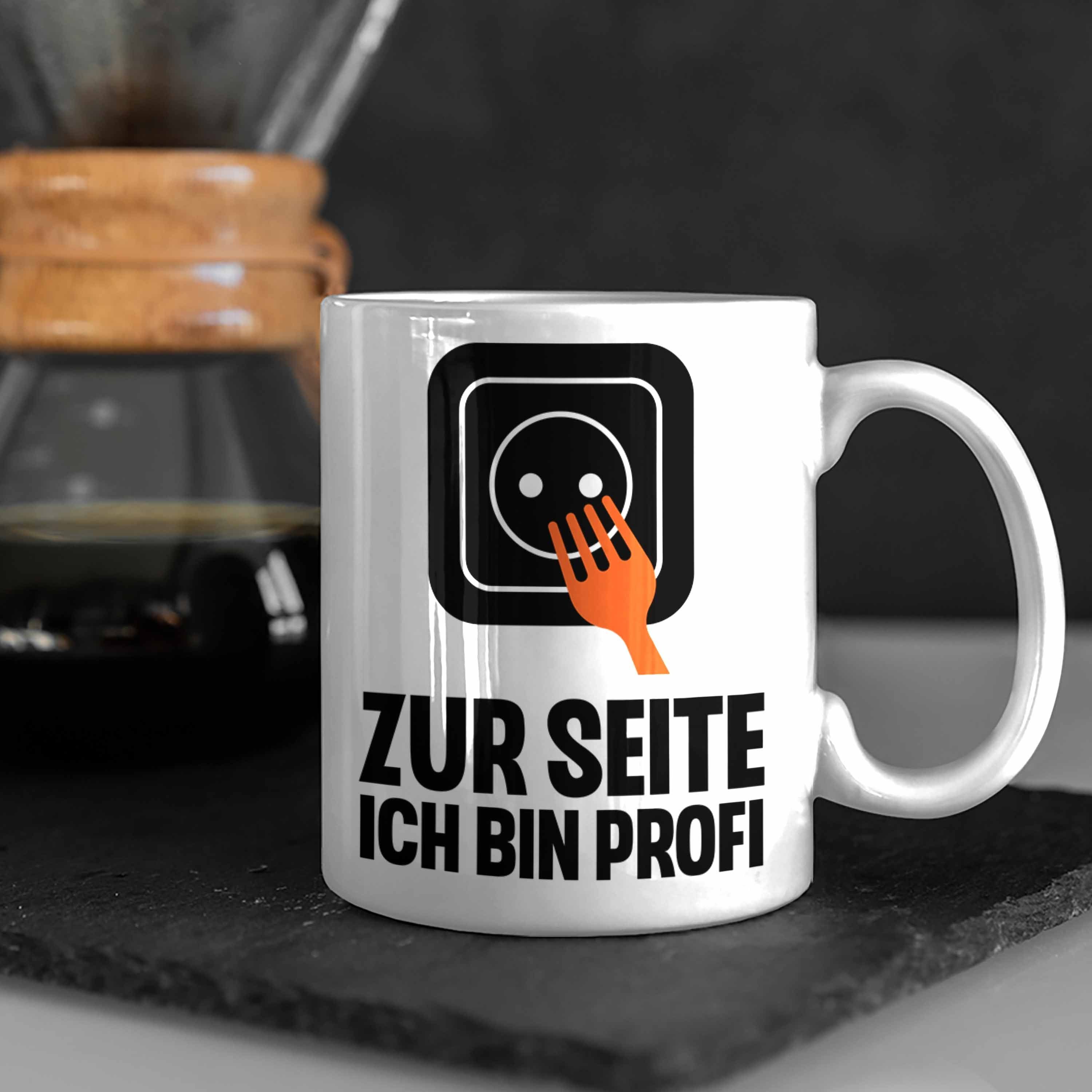 Weiss Tasse Kaffeebecher Spruch Trendation Geschenkidee Gadget Geschenk Elektriker Trendation Tasse Geschenke - Lustig Männer