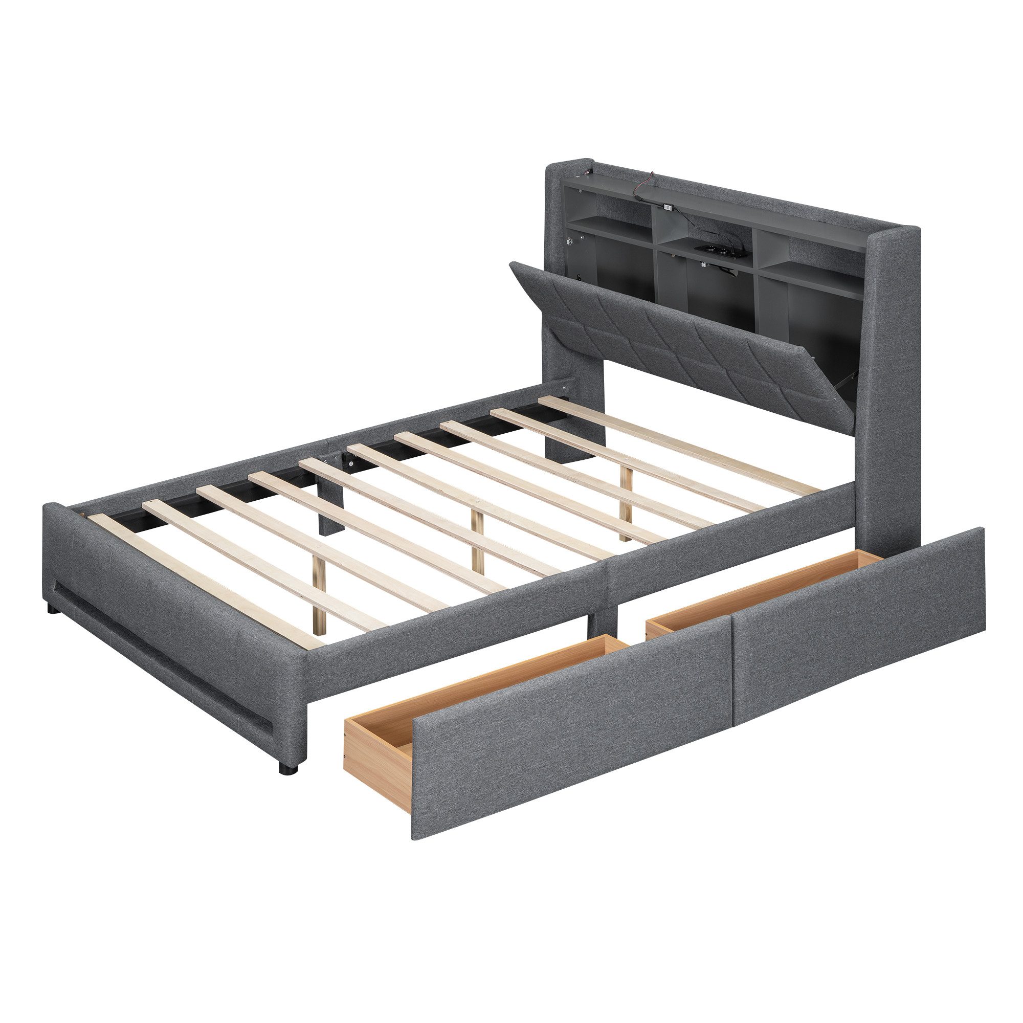 OKWISH Polsterbett Stauraumbett Kinderbett Gästebett Funktionsbett günstig online kaufen