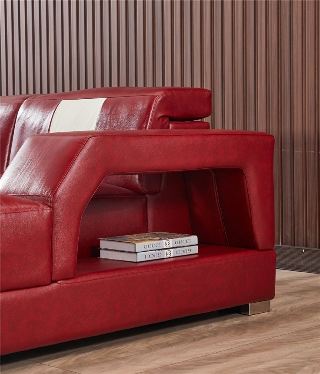 Eck Ecksofa Ecke Rot Polster Garnitur Design Sofa in Made JVmoebel Couch Sitz Couch Europe Luxus,