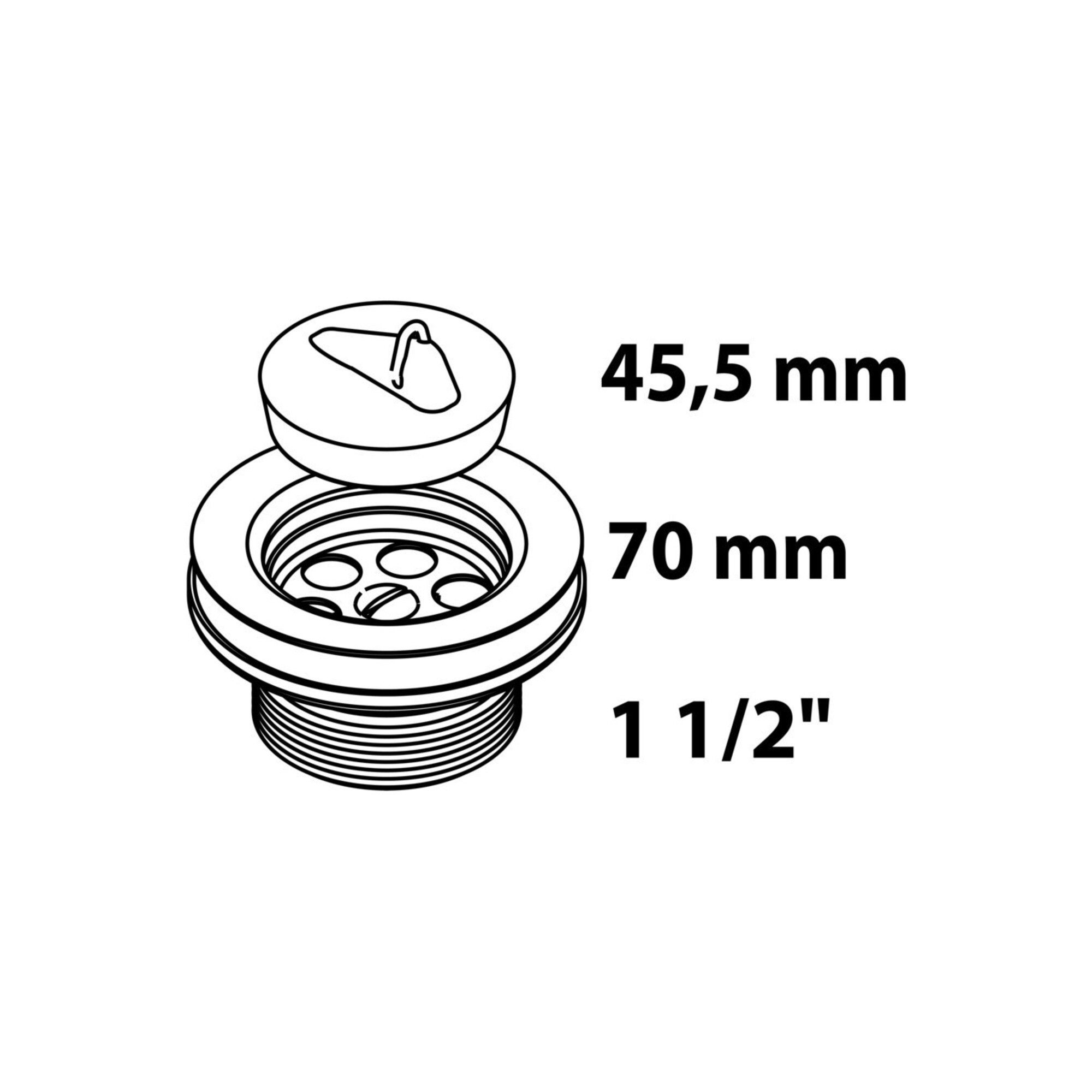 Kirchhoff Rückschlagventil KIRCHHOFF KS Ablaufventil, 1, 1 1/2"AG x 70 mm, Ventilkelch mit Venti
