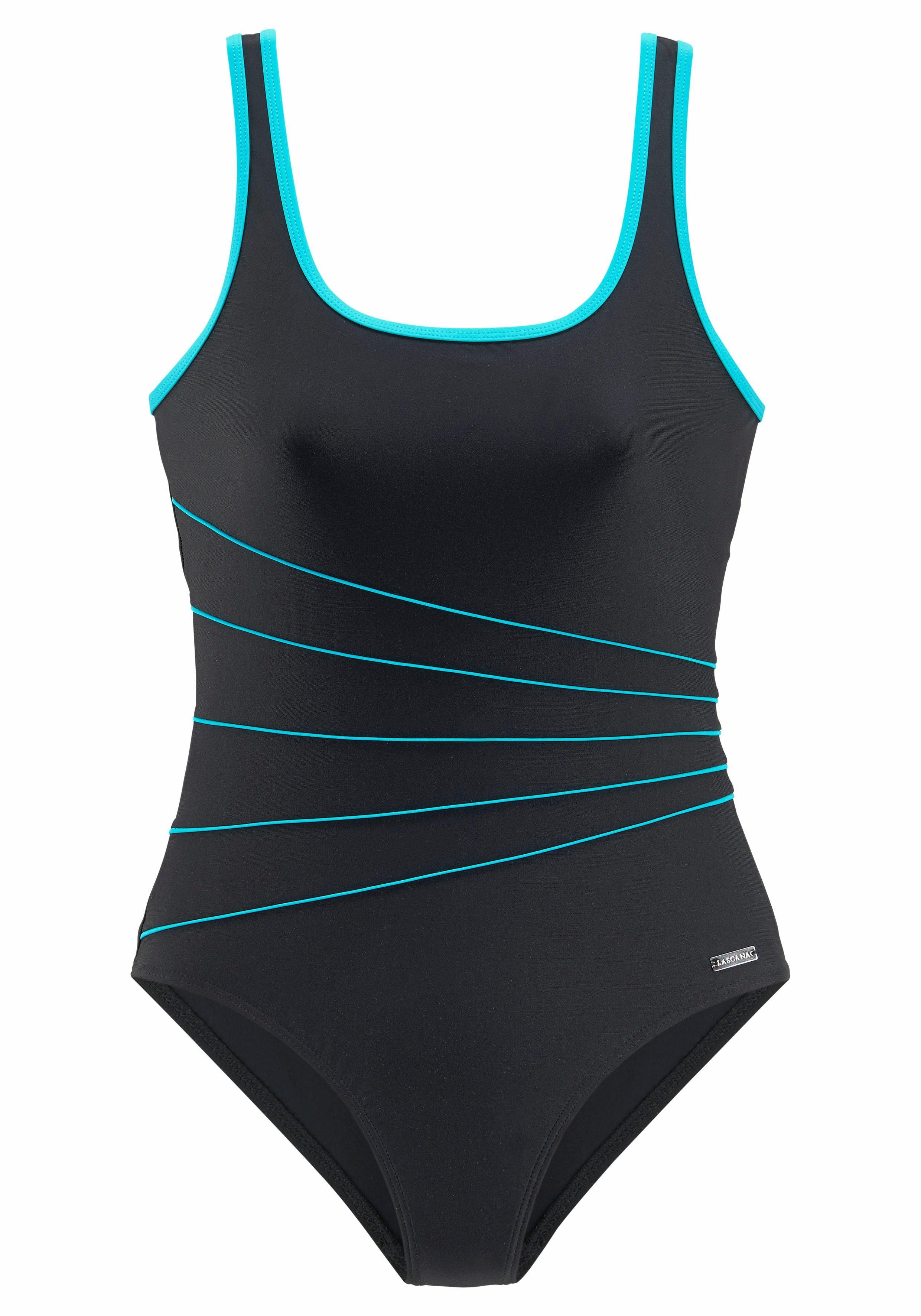 LASCANA Badeanzug mit Kontrastpaspelierungen und Shaping-Effekt günstig online kaufen