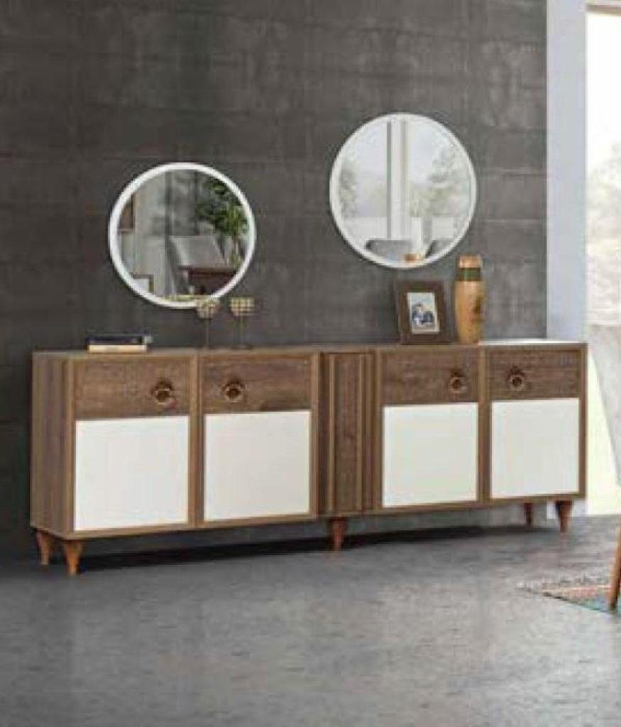 Kommode Kommoden Schubladen Spiegel Massiv JVmoebel Kommode, Holz Sideboard