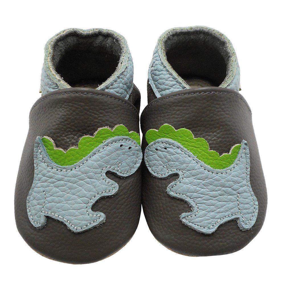 Yalion Yalion Weiche Leder Krabbelschuhe & Lauflernschuhe Hausschuhe Grau Krabbelschuh