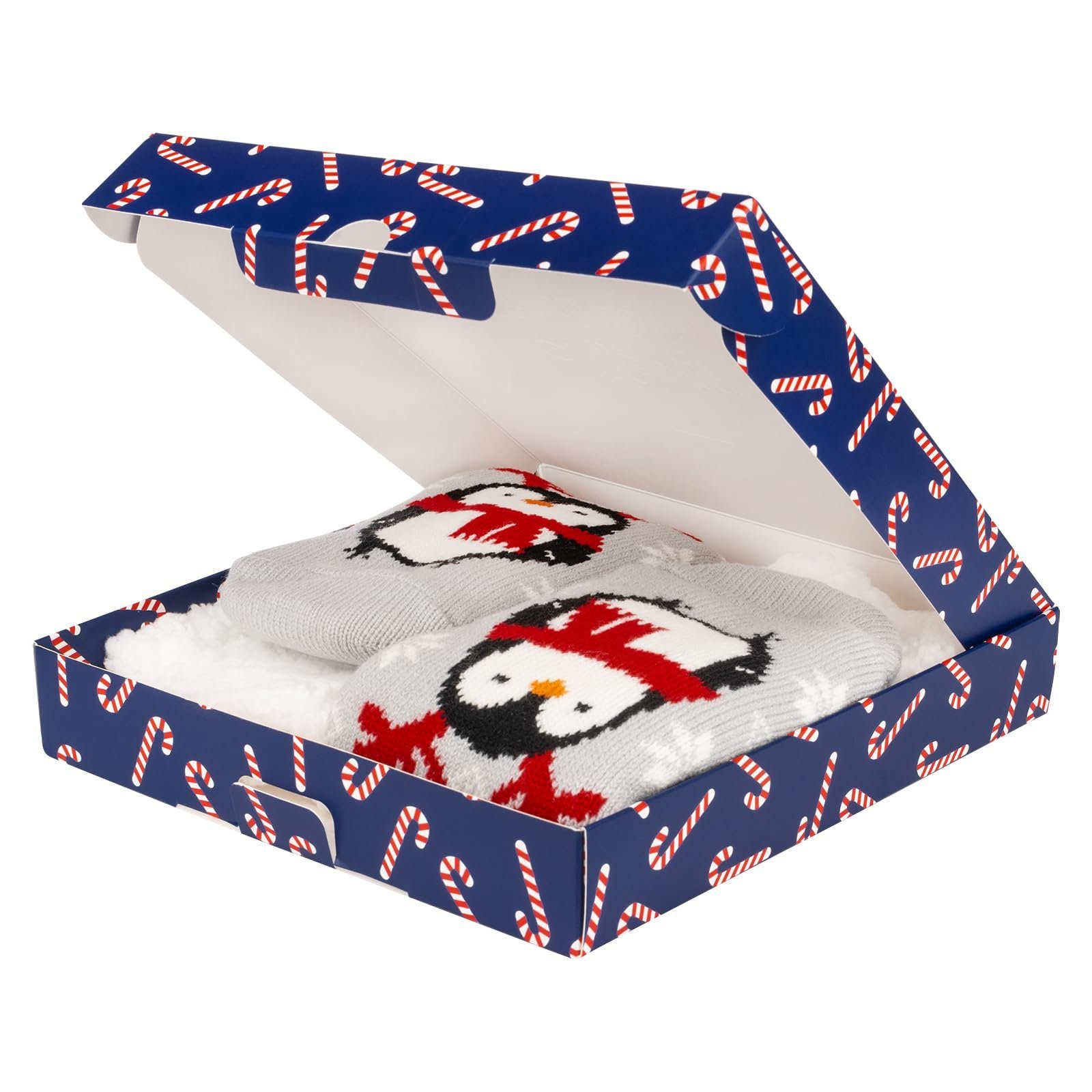 (1 Geschenke Socken Frauen Kuschelsocken Lustige Warme Soxo socken Paar) Für Weihnachtssocken Pinguin